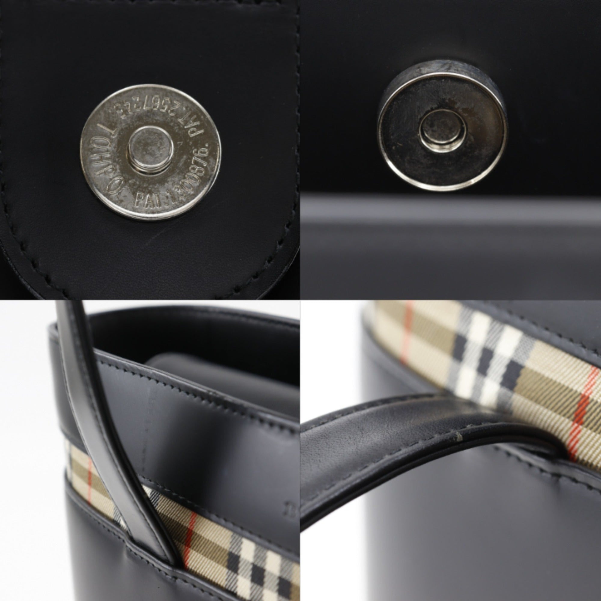 Burberry Black Leather Handbag (Pre-Owned)
