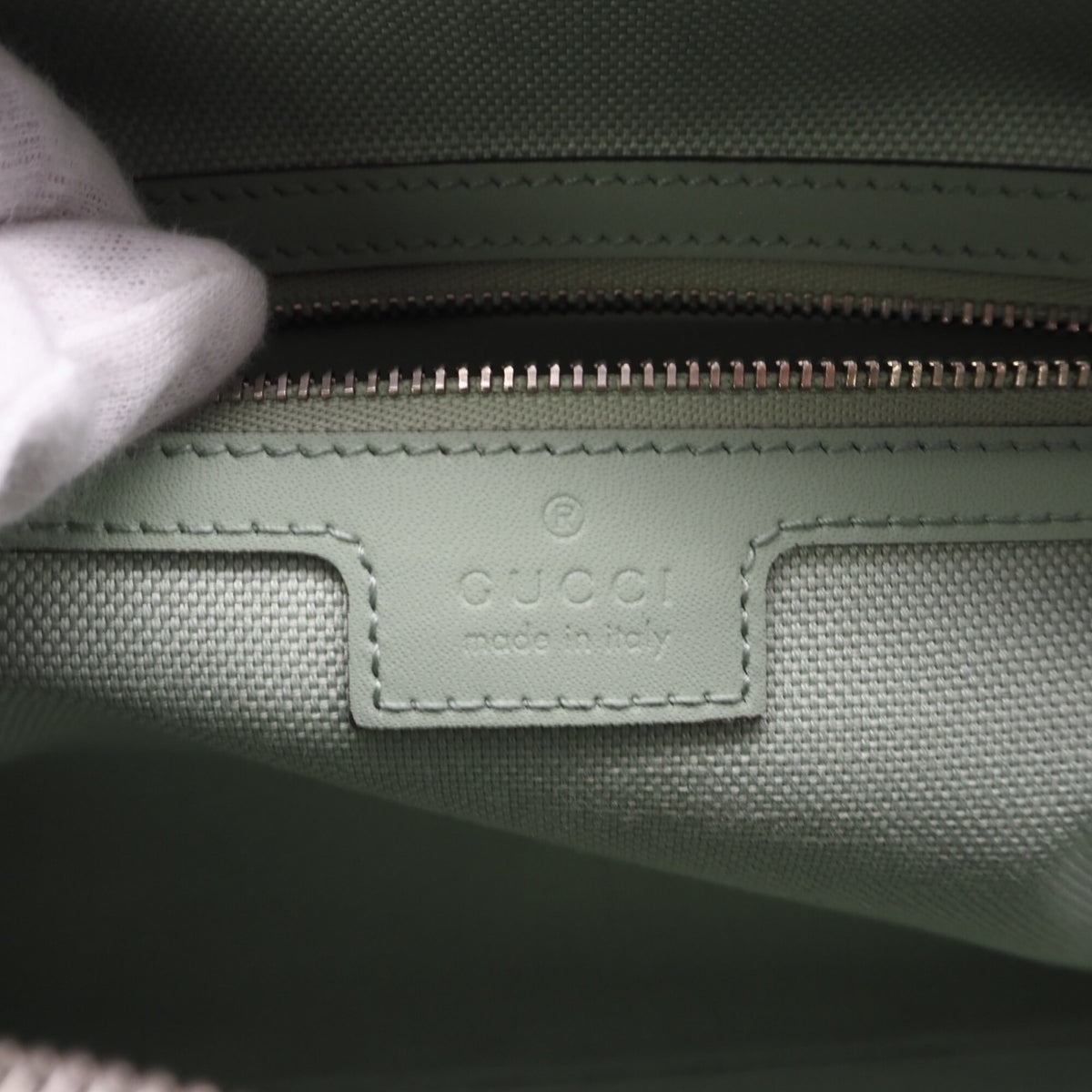Gucci Green Gg Canvas Boston Bag Handbag (Pre-Owned)