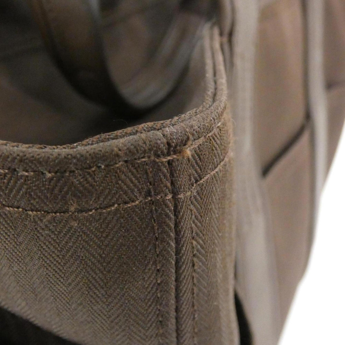 Hermes Havane Toile Chevron Handbag (Pre-Owned)