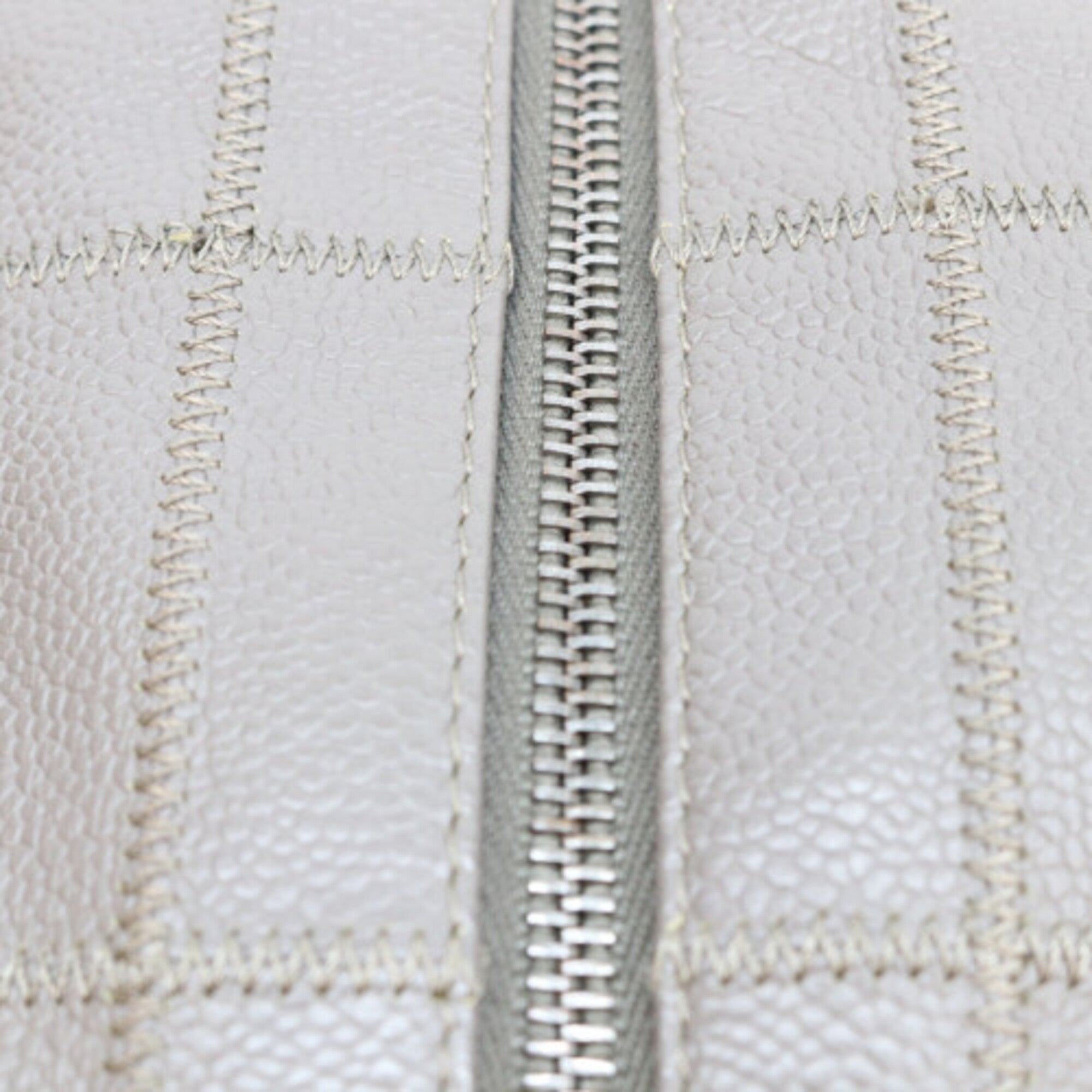 Chanel Gray Grained Calfskin Boston Bag (Pre-Owned)