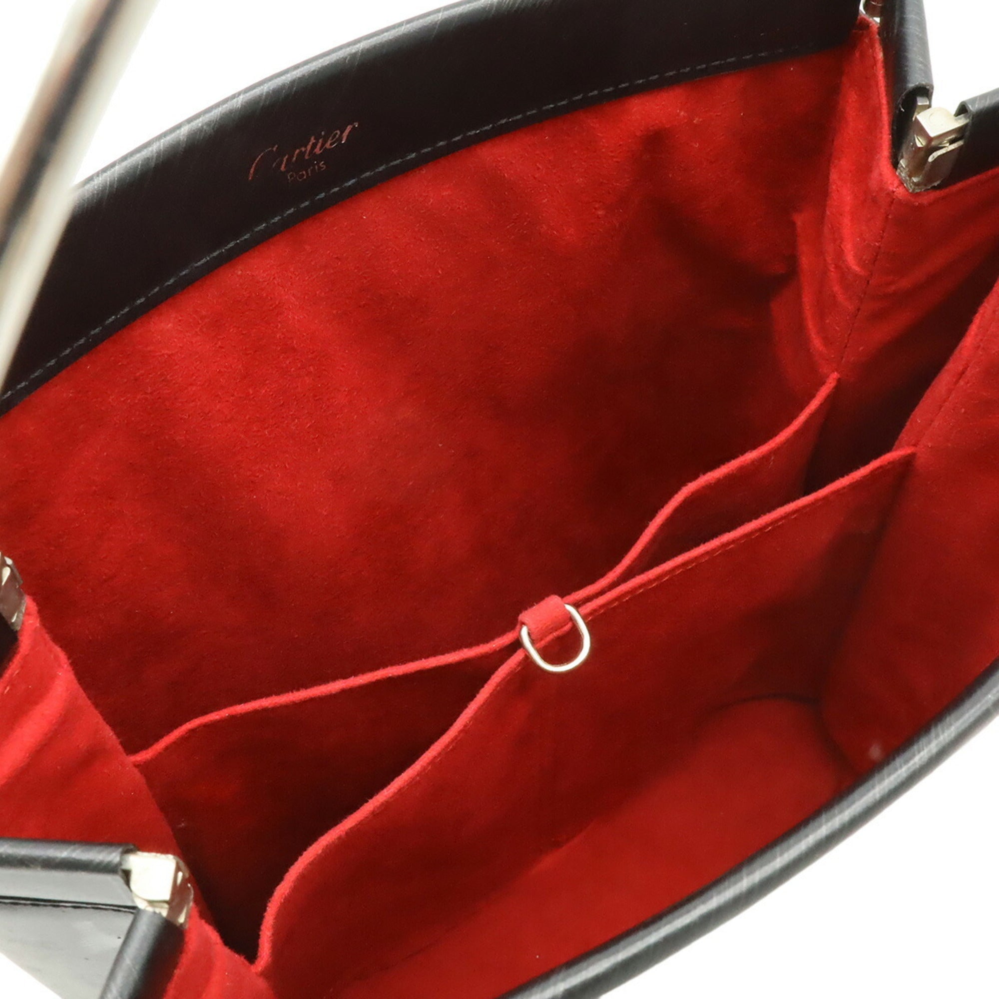 Cartier Black Urethane Leather Handbag (Pre-Owned)