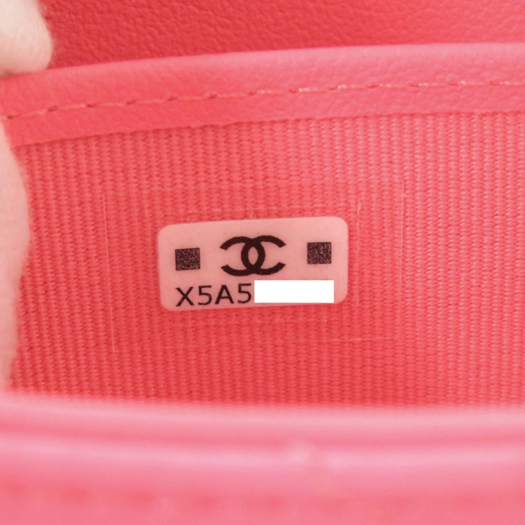 Chanel Pink Leather Long Wallet (Bi-Fold) (Pre-Owned)
