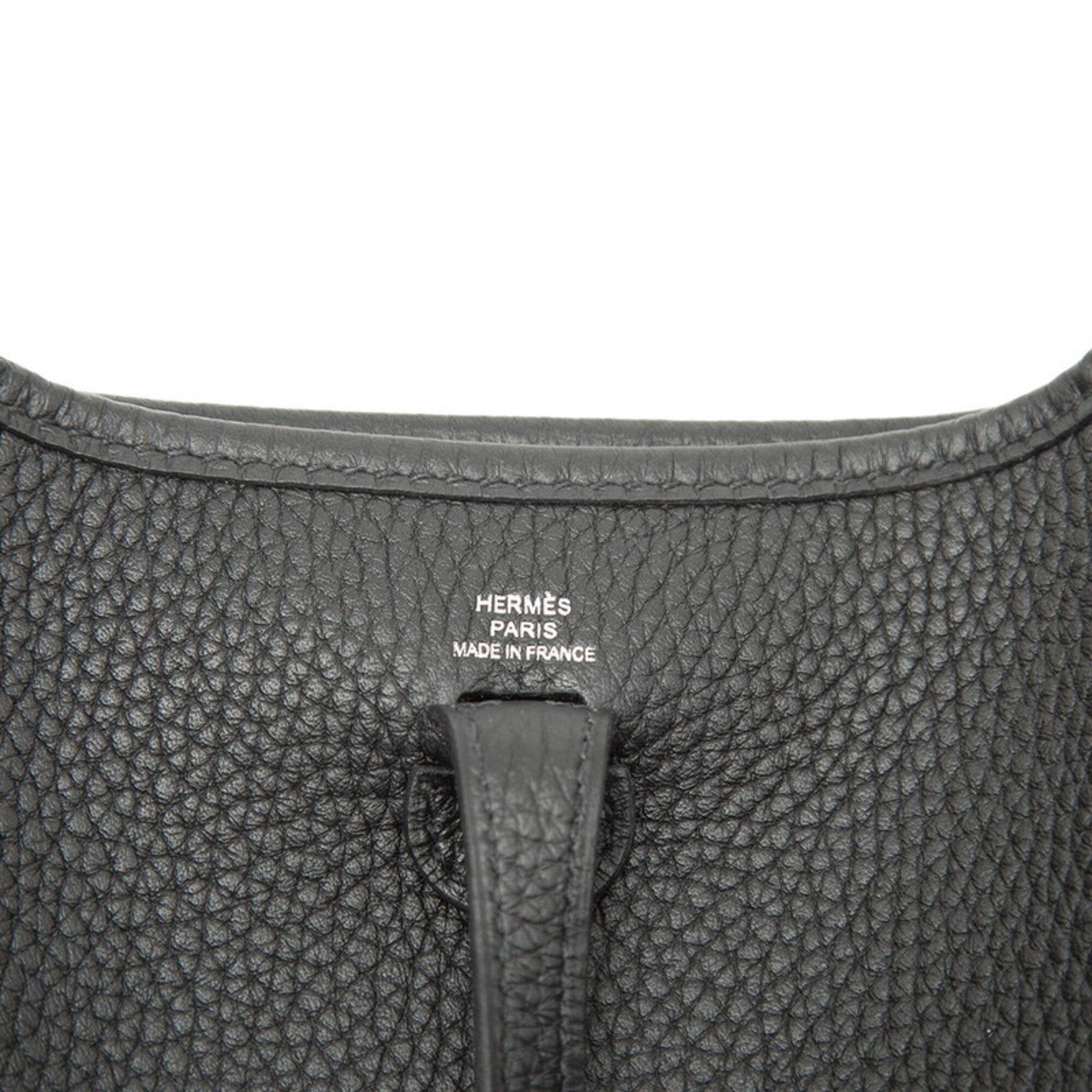 Hermes Black Taurillon Clemence Leather Shoulder Bag (Pre-Owned)