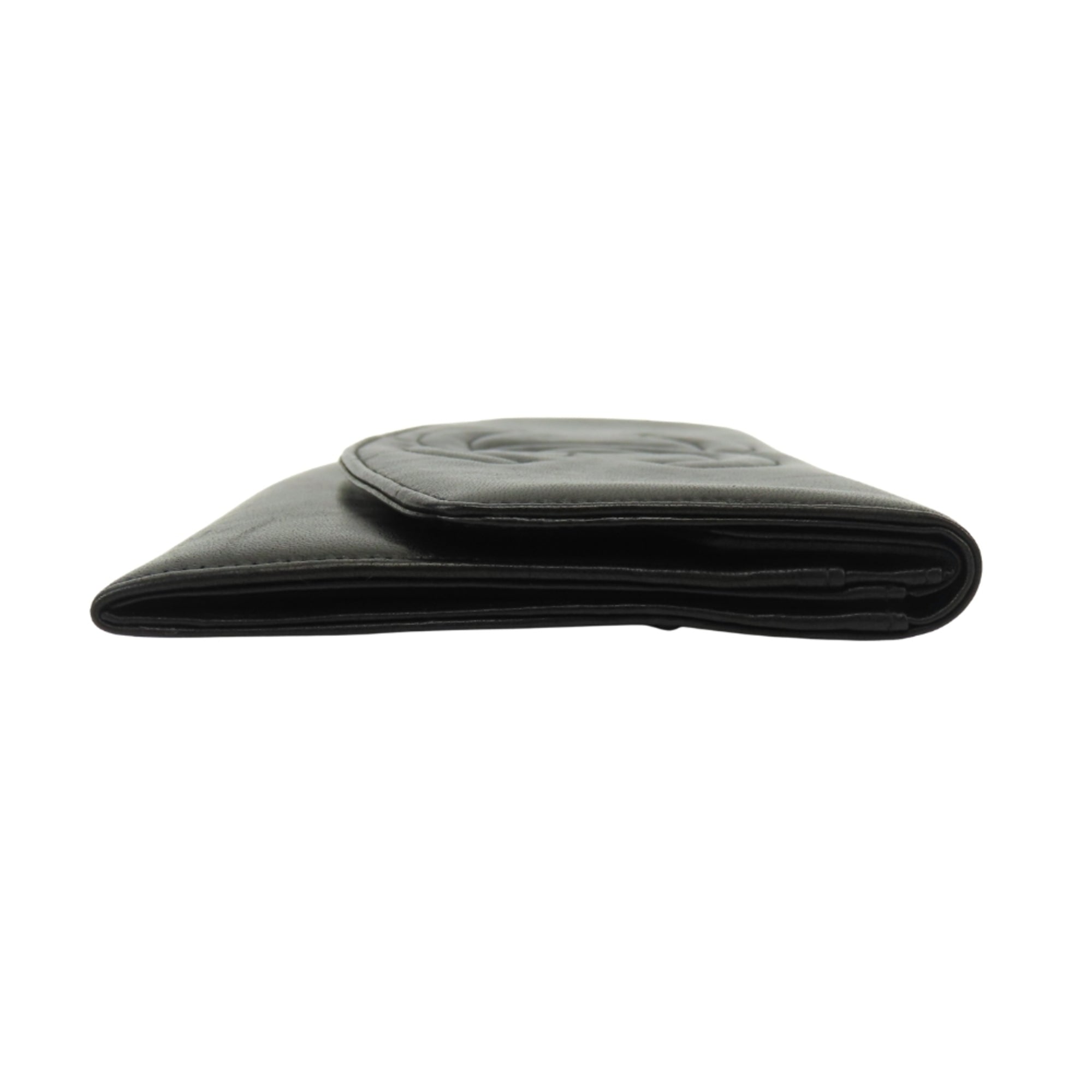 Chanel Black Leather Wallet (Bi-Fold) (Pre-Owned)