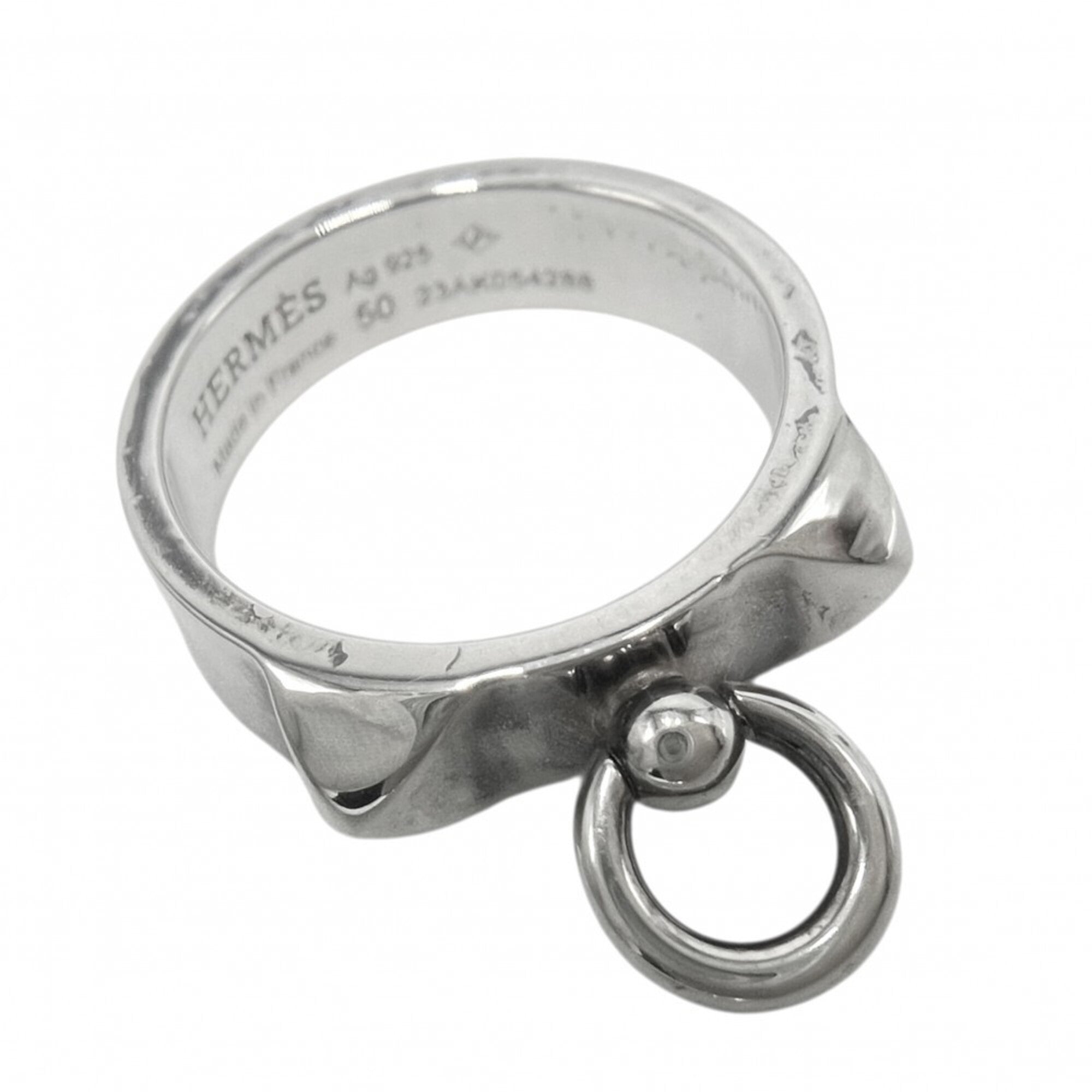 Hermes Silver Silver 925 Band Ring (Pre-Owned)