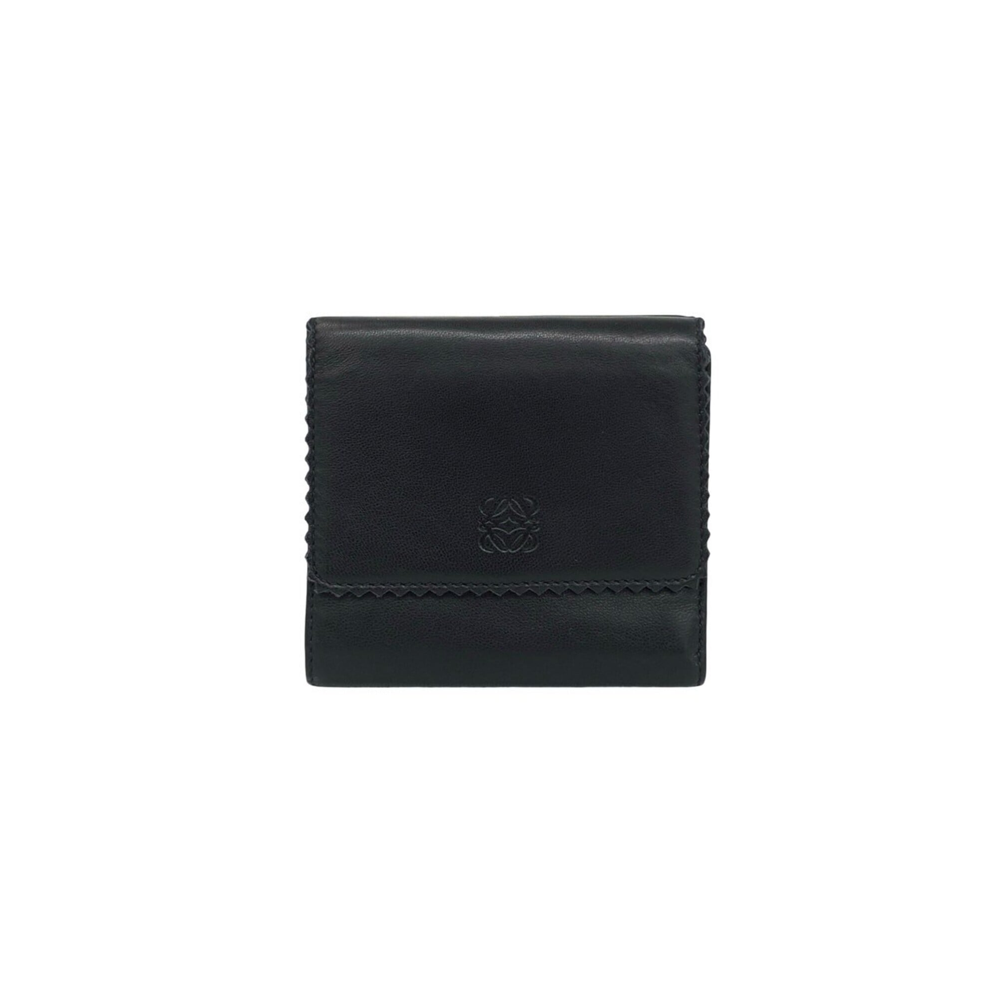 Loewe Black Purple Leather Wallet (Tri-Fold) (Pre-Owned)