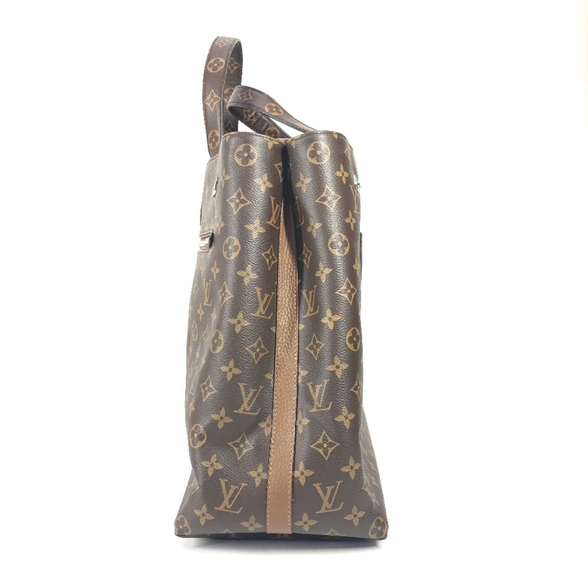 Louis Vuitton Brown Monogram Canvas Leather Shoulder Bag Tote Bag (Pre-Owned)