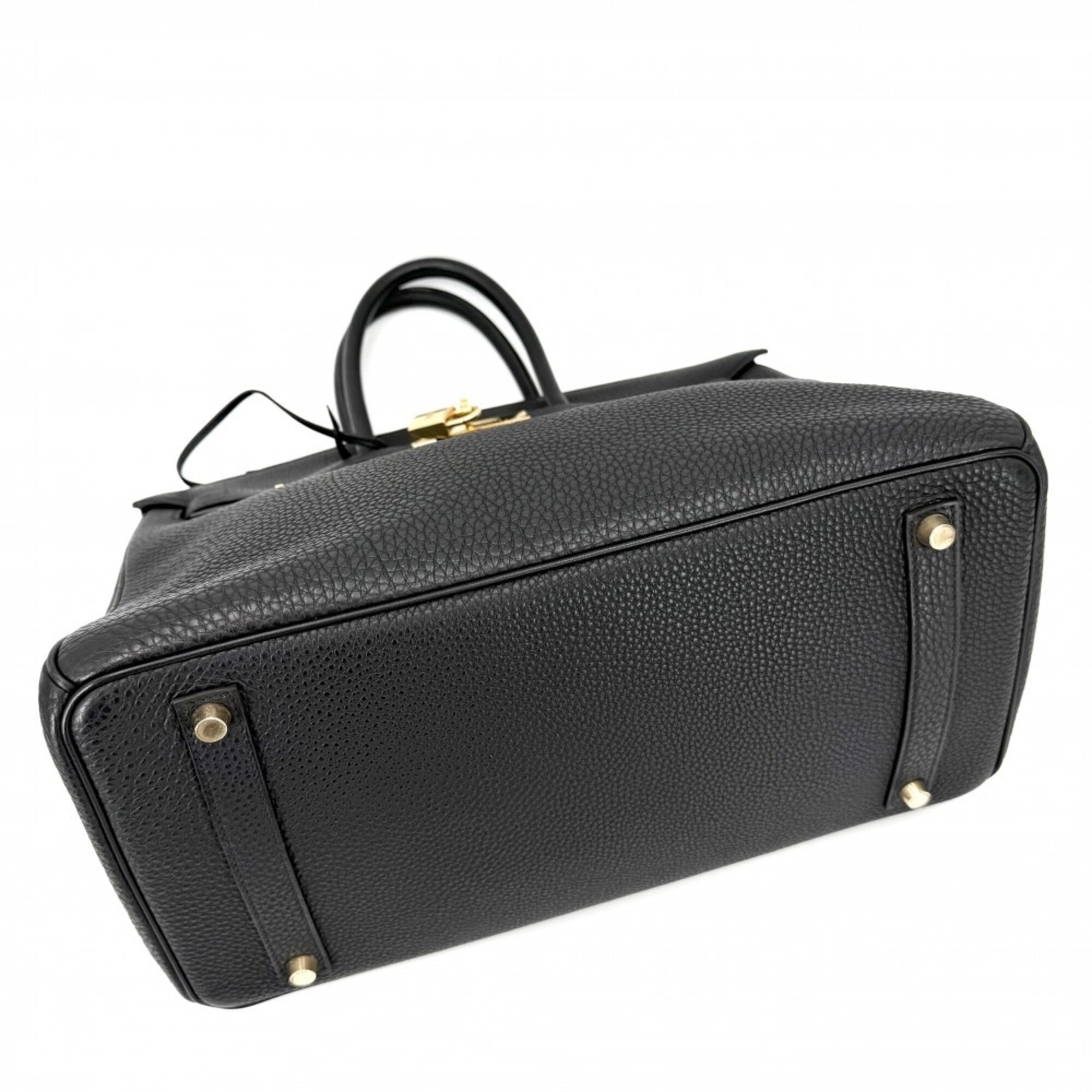 Hermes Black Leather Handbag (Pre-Owned)
