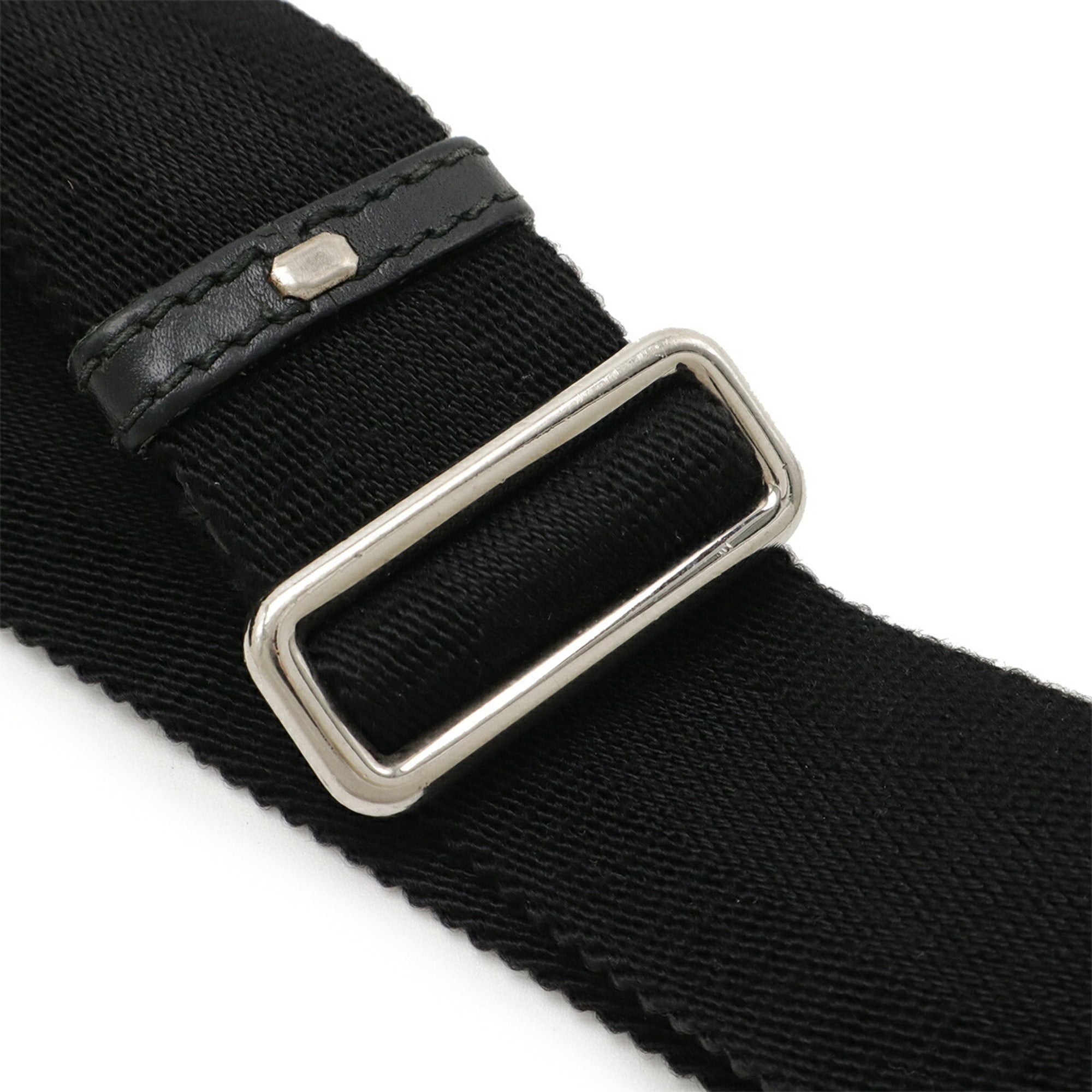Gucci Black Gray Nylon Leather Shoulder Bag (Pre-Owned)