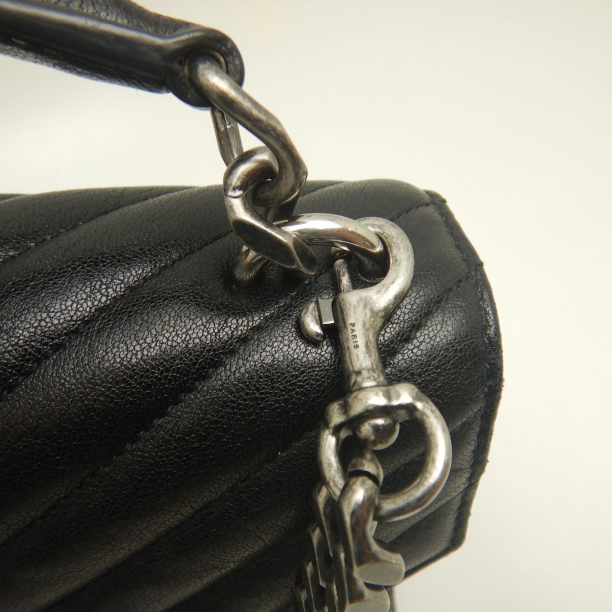 Yves Saint Laurent Black Leather Handbag School Bag (Pre-Owned)