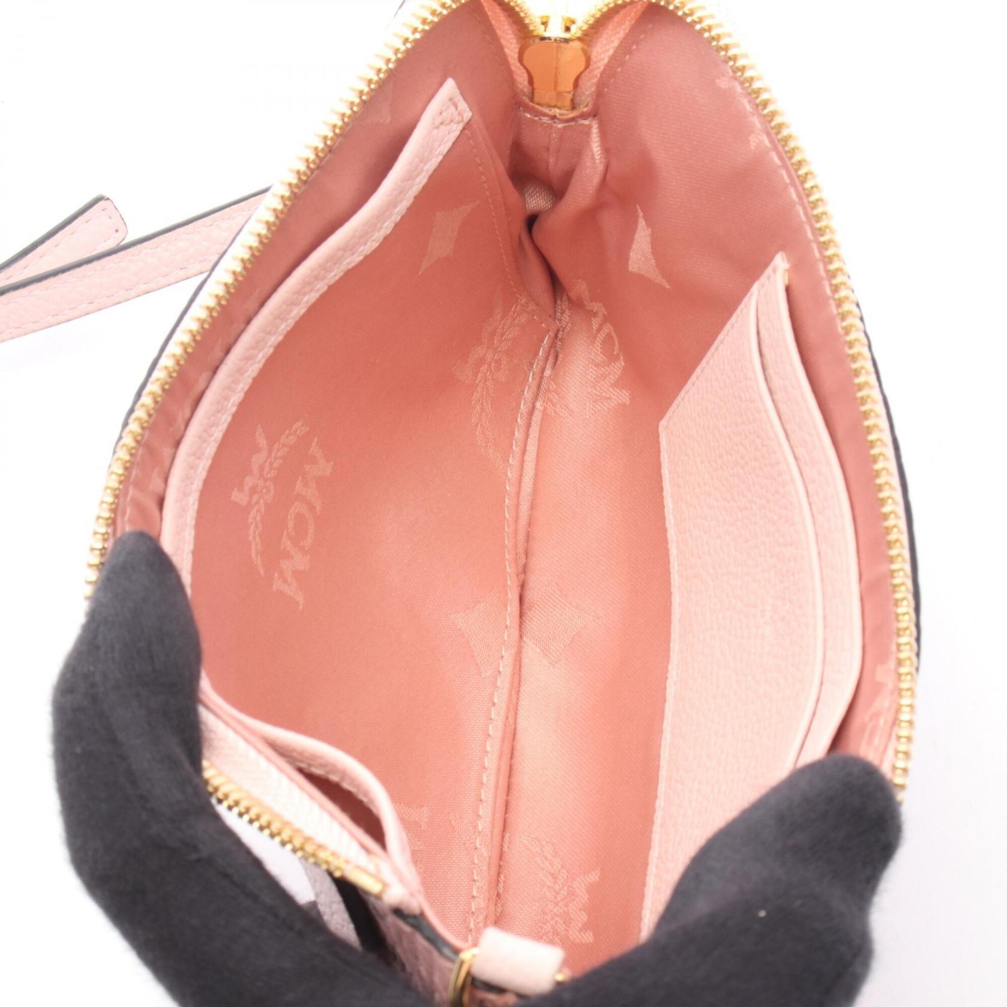 Mcm Pink Leather Handbag Pouch Shoulder Bag (Pre-Owned)