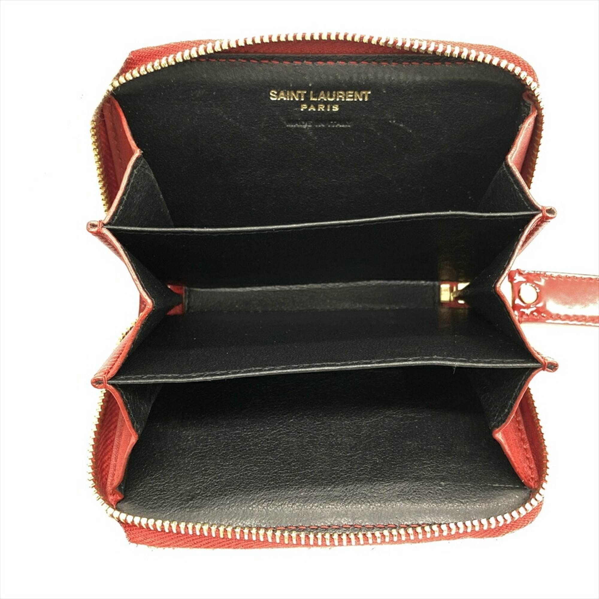 Saint Laurent Red Color Leather Coin Purse/Coin Case (Pre-Owned)