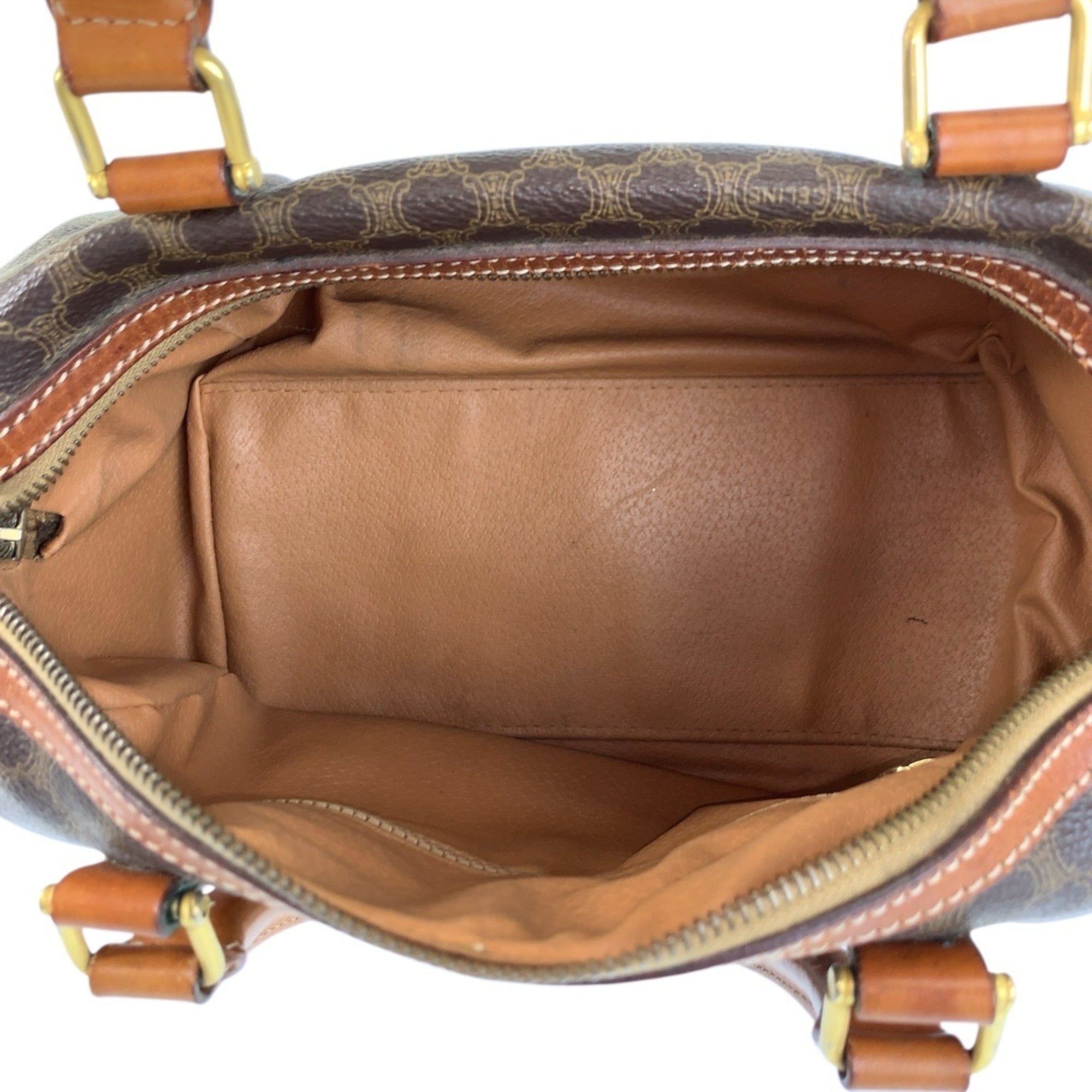 Celine Brown Pvc Leather Boston Bag Handbag (Pre-Owned)