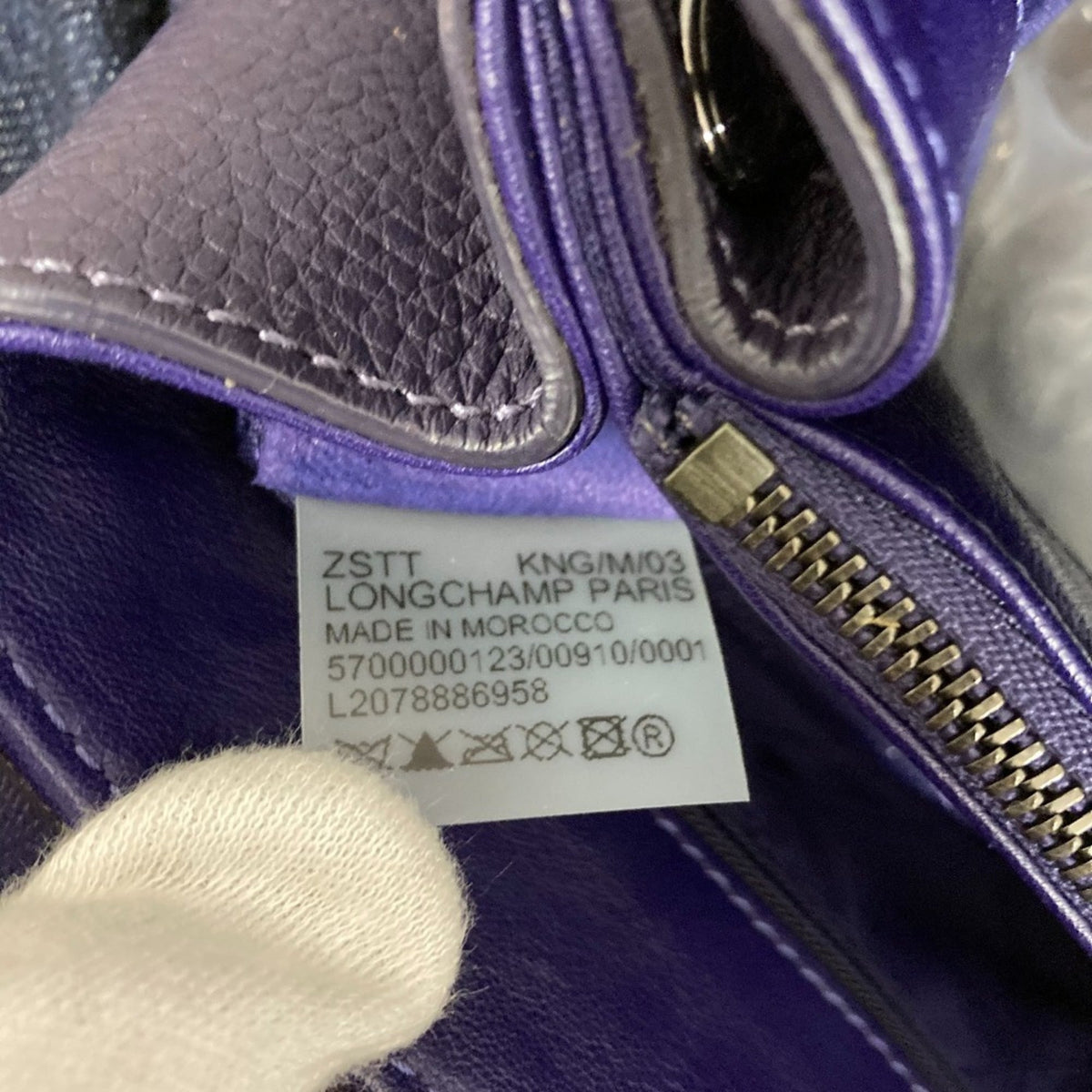 Longchamp Purple Handbag Tote Bag (Pre-Owned)