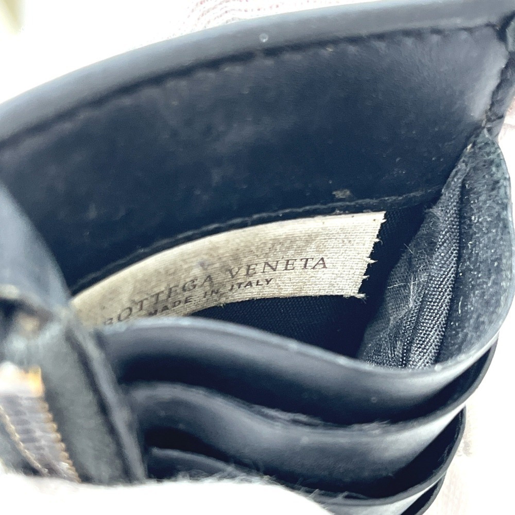 Bottega Veneta Black Intrecciato Leather Coin Purse/Coin Case (Pre-Owned)