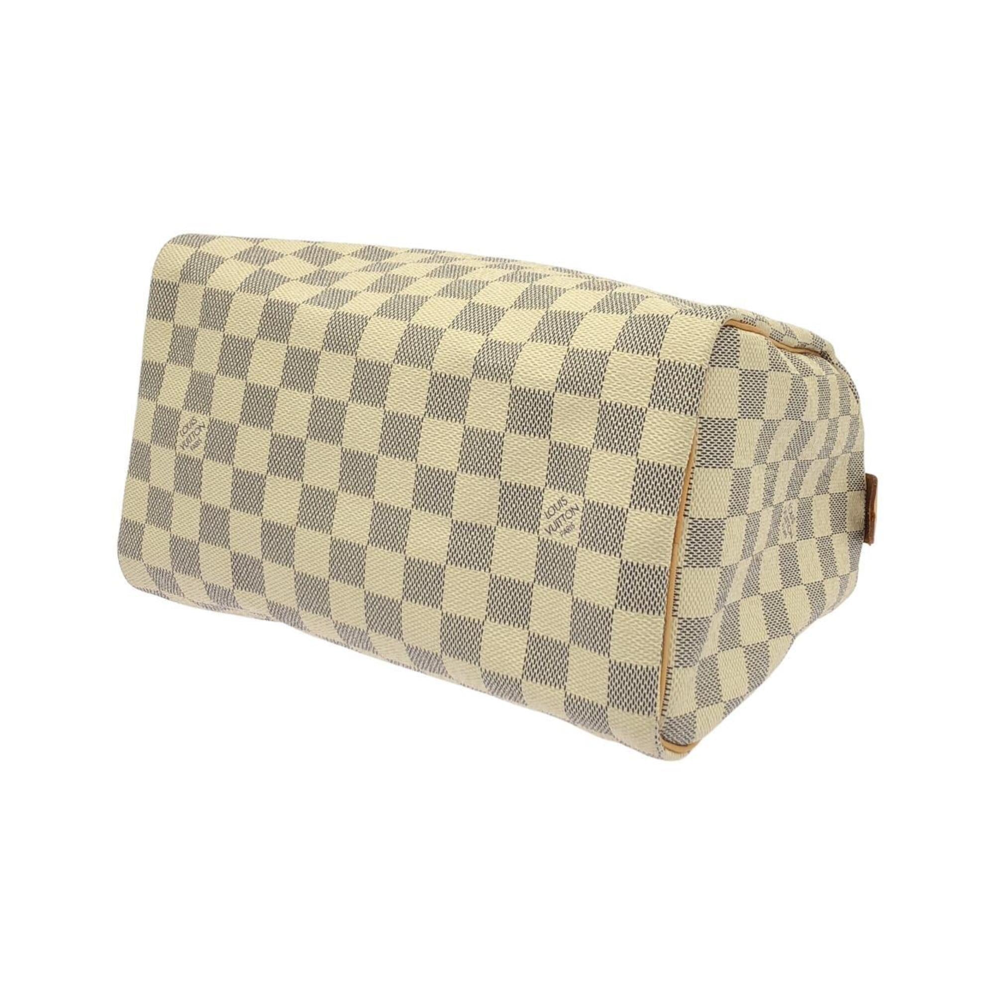 Louis Vuitton Azur White Coated Canvas Boston Bag (Pre-Owned)