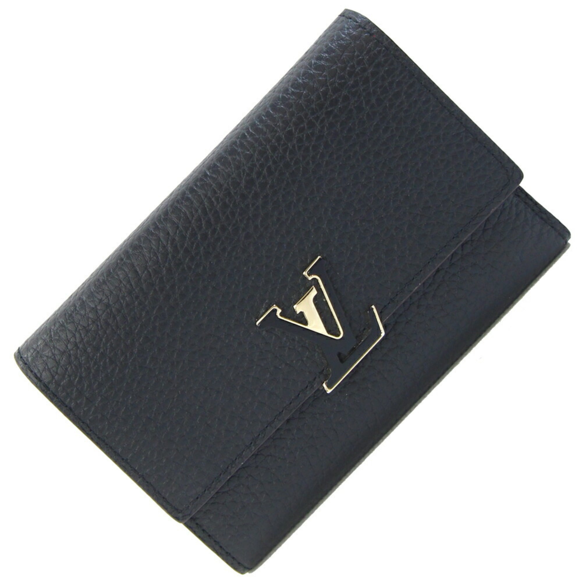 Louis Vuitton Bicolor Hot Pink Noir Leather Wallet (Tri-Fold) (Pre-Owned)