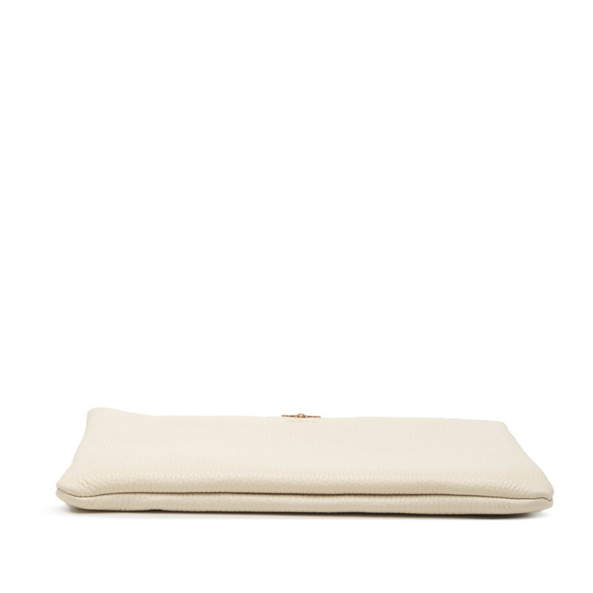 Gucci Ivory Leather Clutch Bag (Pre-Owned)