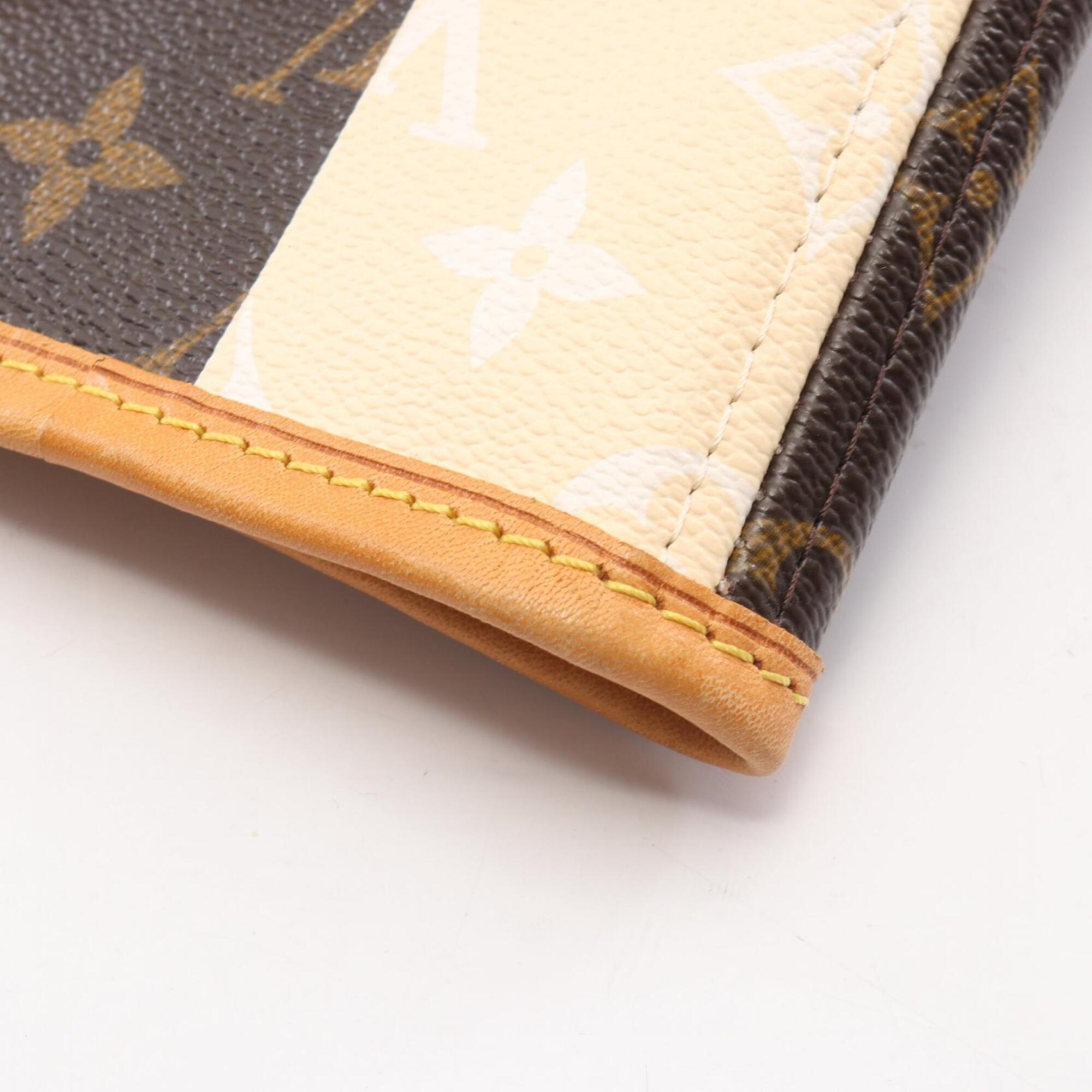 Louis Vuitton Beige Brown Coated Canvas Pvc Monogram Rayures Leather Handbag Tote Bag (Pre-Owned)