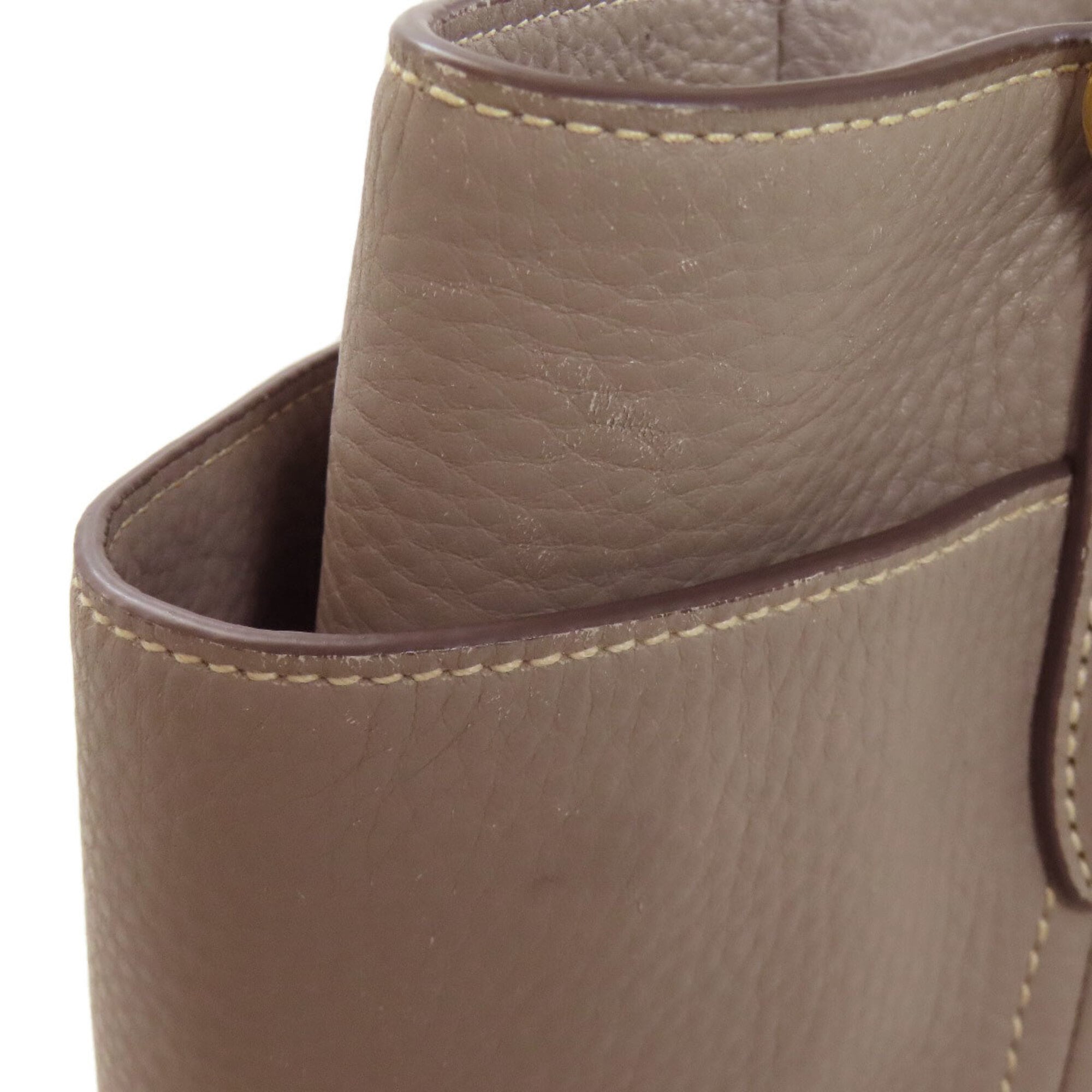 Prada Gray Leather Tote Bag (Pre-Owned)