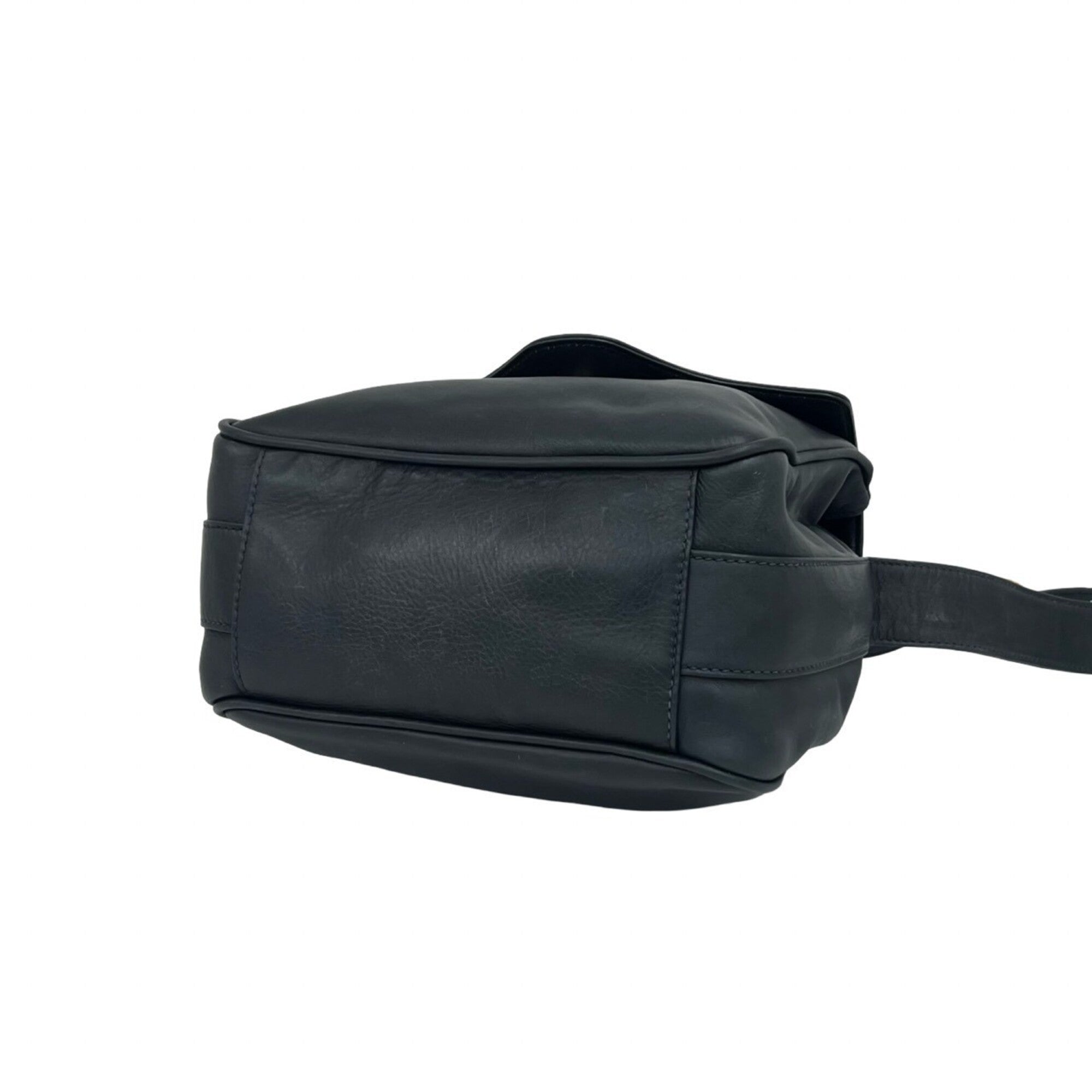 Gucci Navy Leather Shoulder Bag (Pre-Owned)