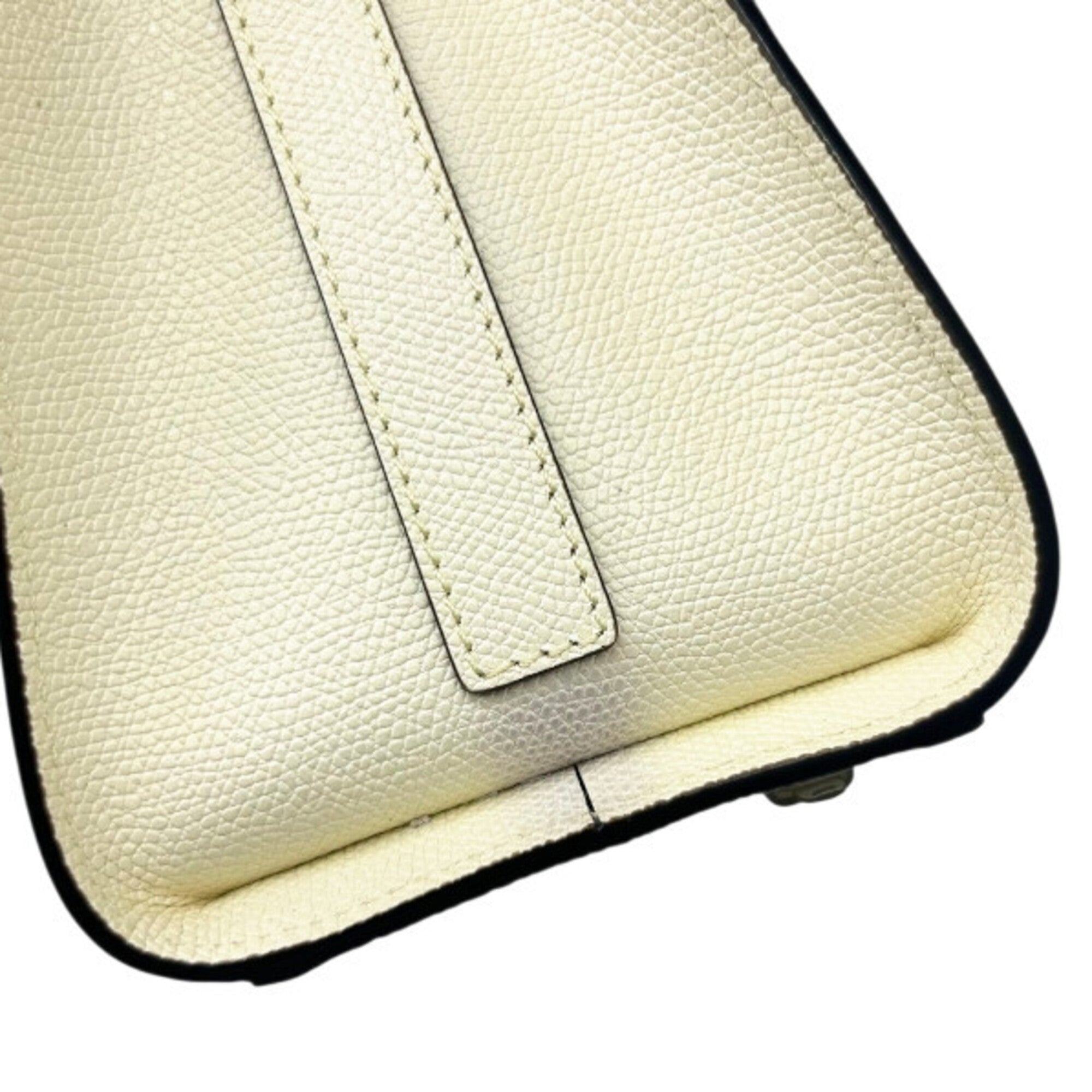 Valextra Off-White Leather Handbag Shoulder Bag (Pre-Owned)
