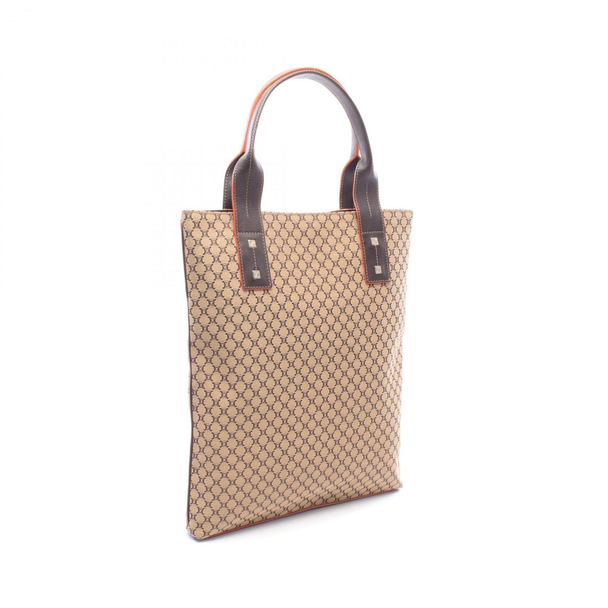 Celine Beige Brown Canvas Leather Handbag Tote Bag (Pre-Owned)