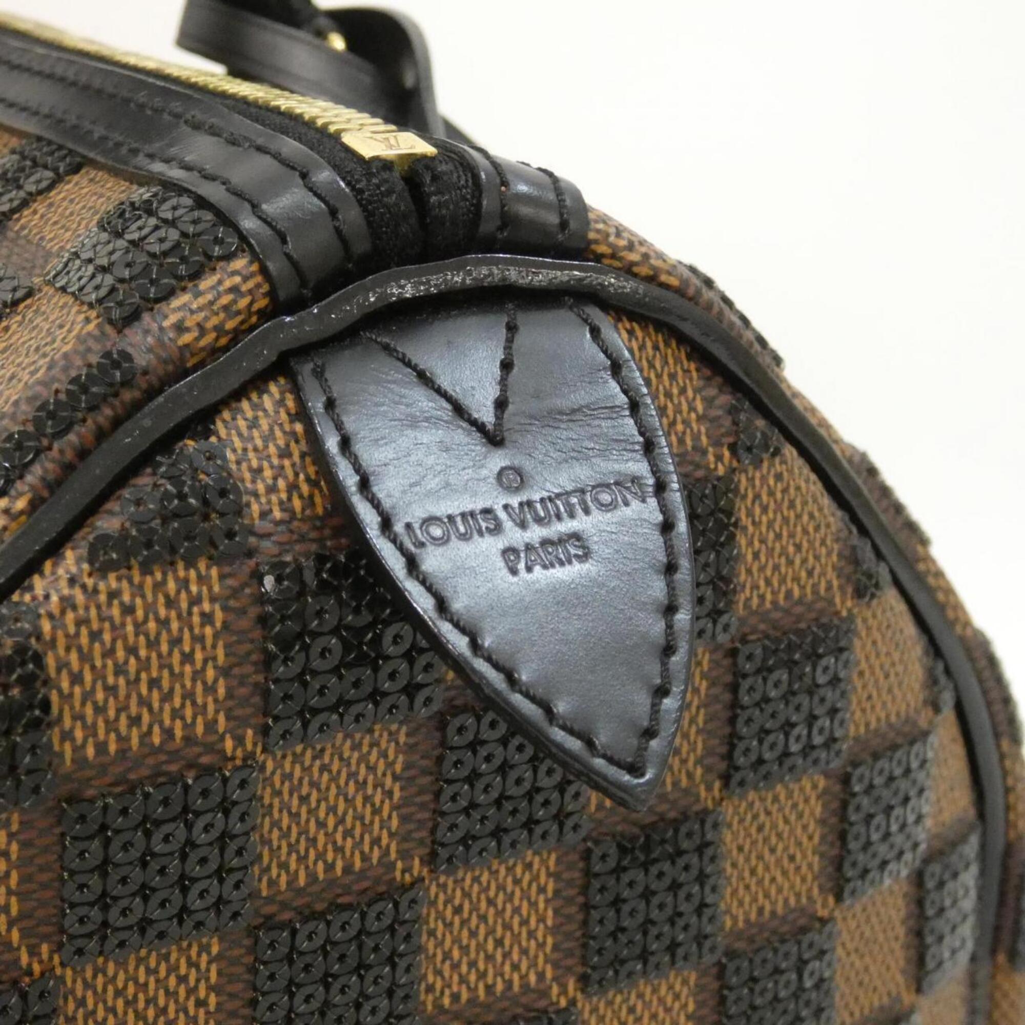 Louis Vuitton Black Ebene Coated Canvas Spangles Boston Bag (Pre-Owned)