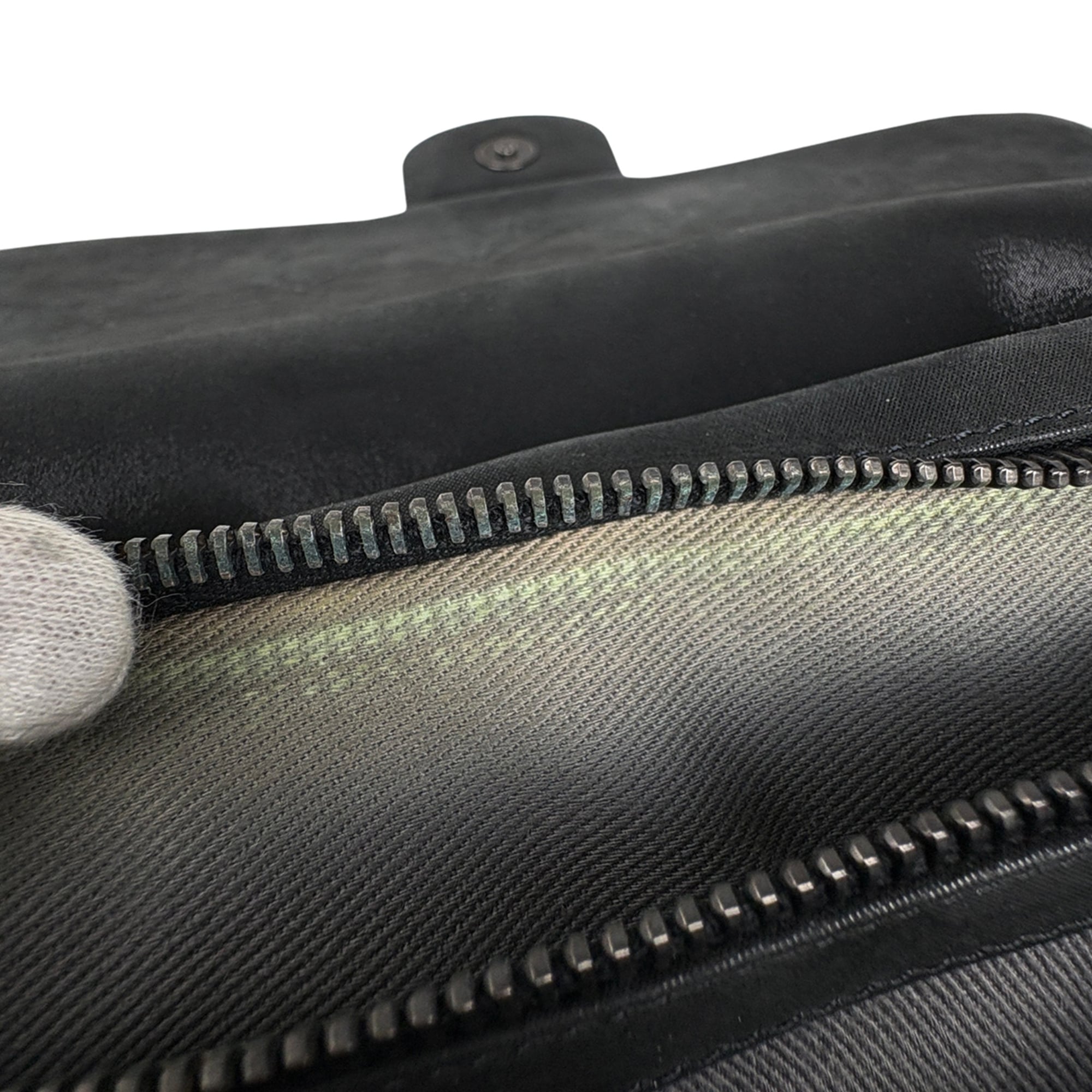 Chanel Wild Stitch Black Fabric Leather Shoulder Bag (Pre-Owned)