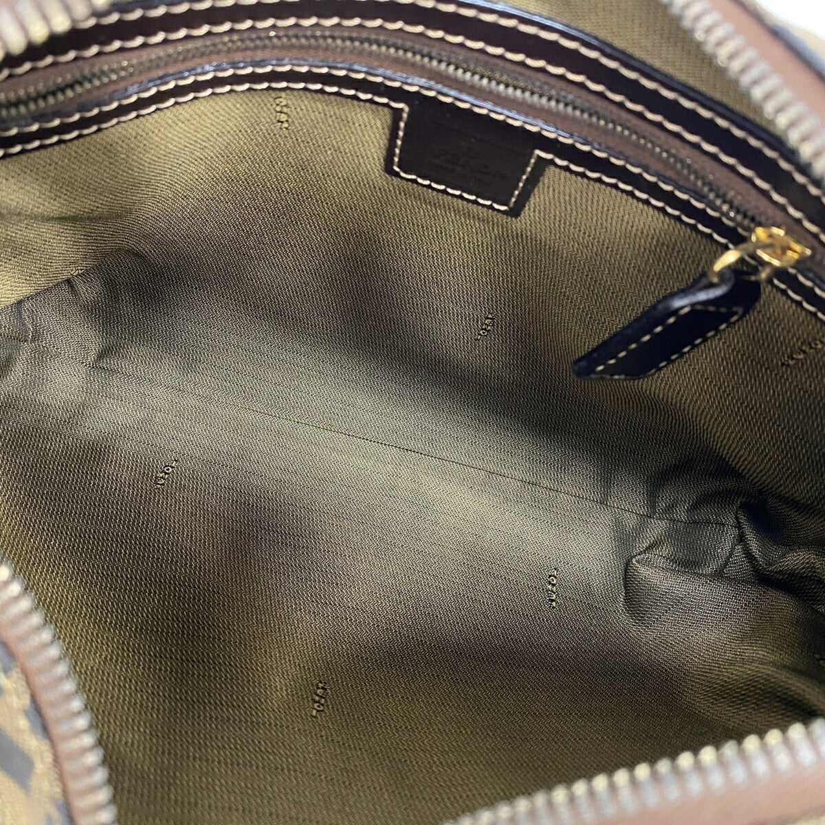 Fendi Brown Nylon Canvas Handbag (Pre-Owned)