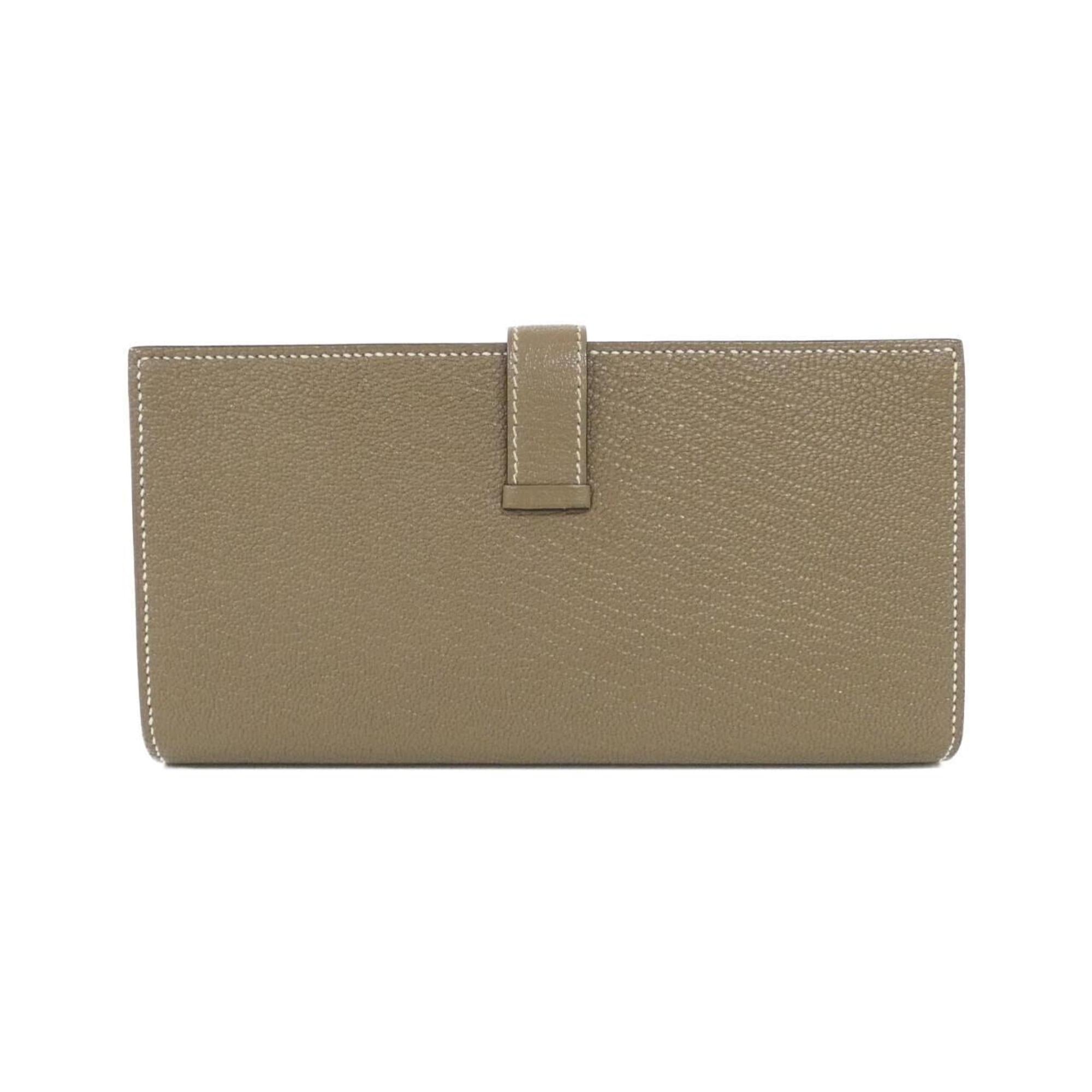 Hermes Etoupe Gray Chevre Leather Coin Purse/Coin Case (Pre-Owned)