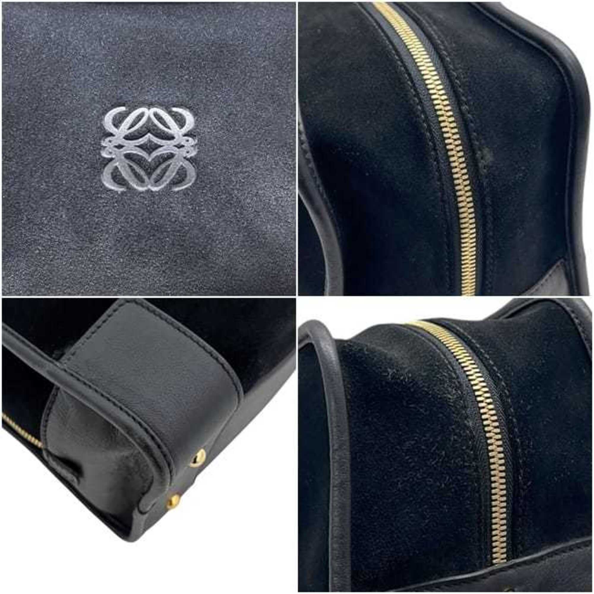 Loewe Amazona Black Suede Leather Handbag (Pre-Owned)