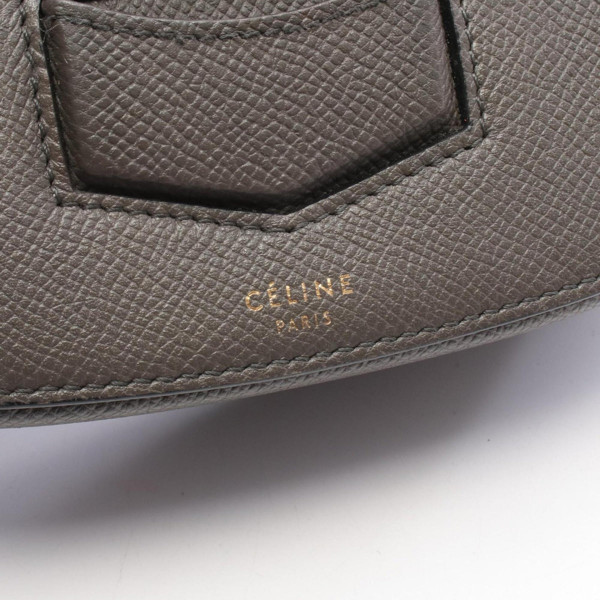Celine Gray Leather Handbag Shoulder Bag (Pre-Owned)