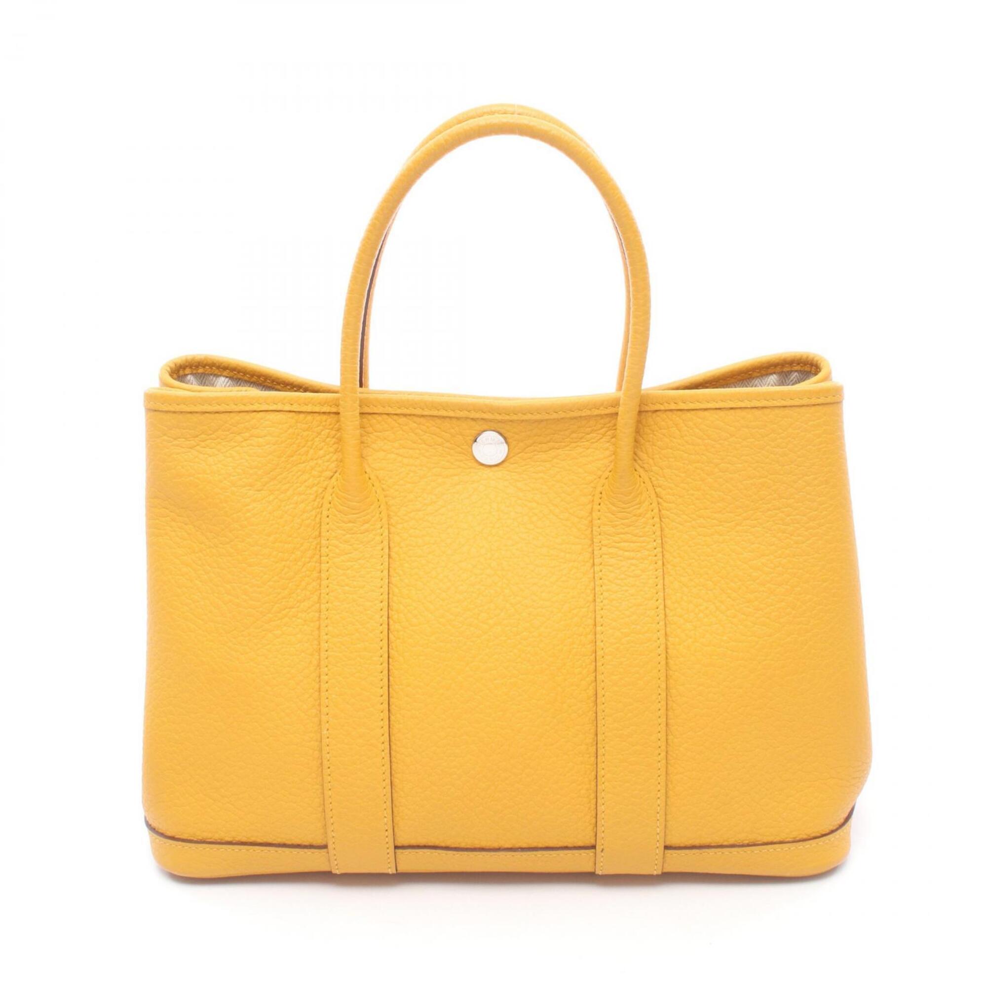 Hermes Yellow Country Leather Handbag Tote Bag (Pre-Owned)