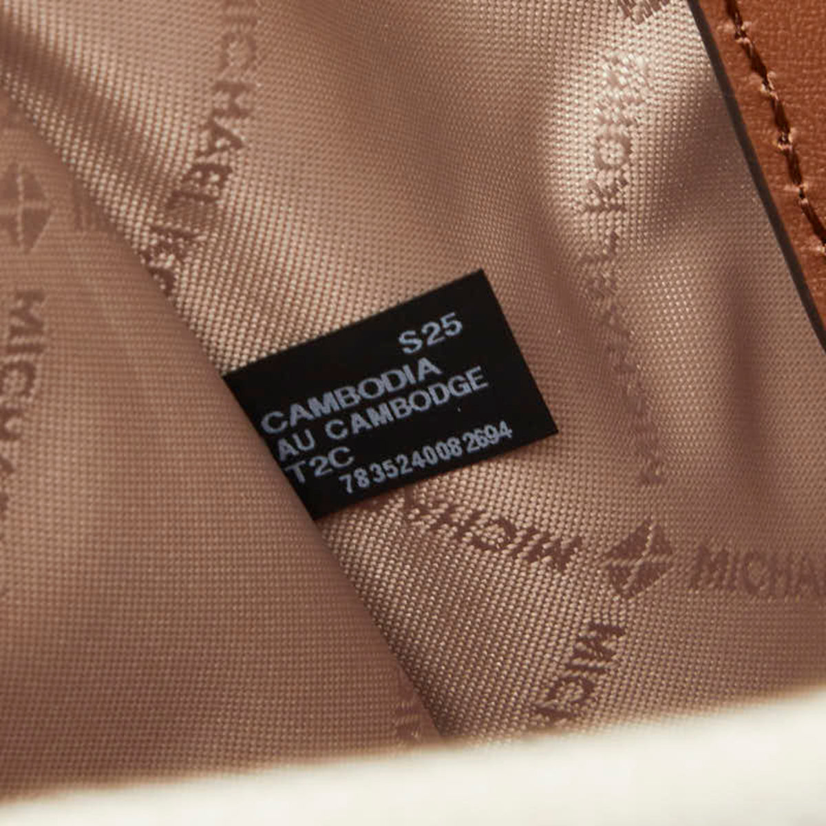 Michael Kors Beige Brown Canvas Leather Shoulder Bag Tote Bag (Pre-Owned)