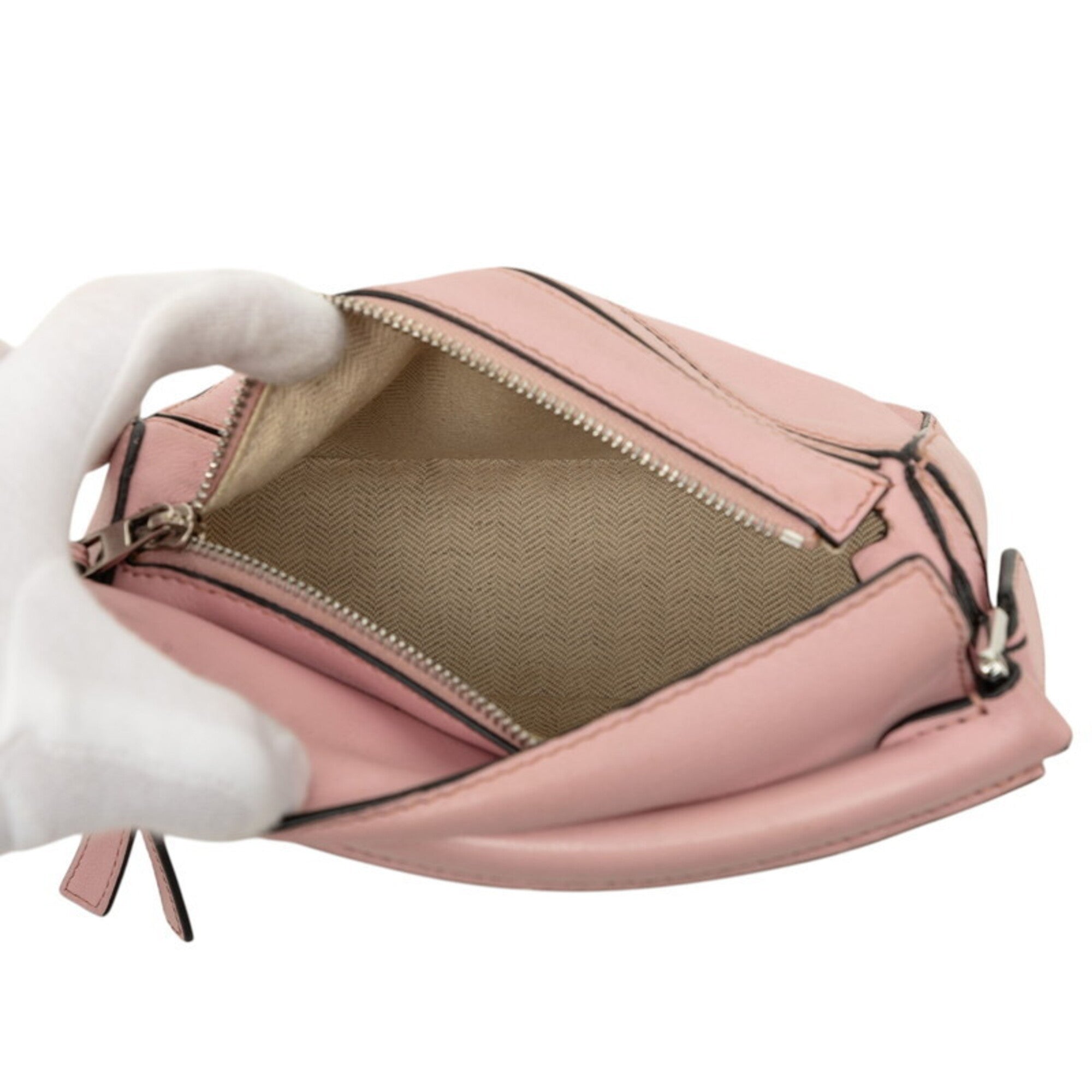 Loewe Pink Leather Handbag Shoulder Bag (Pre-Owned)