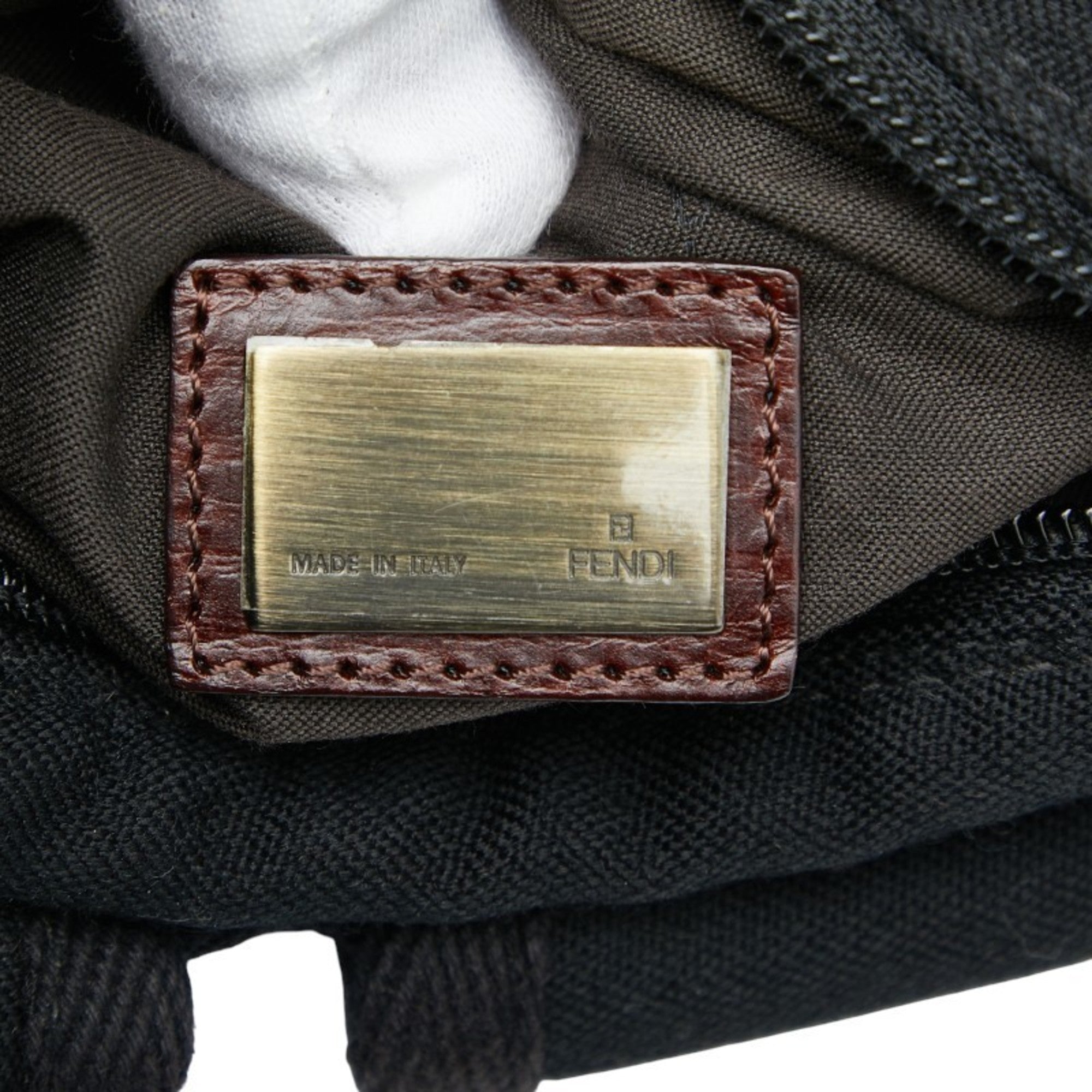 Fendi Black Canvas Sling Bag (Pre-Owned)