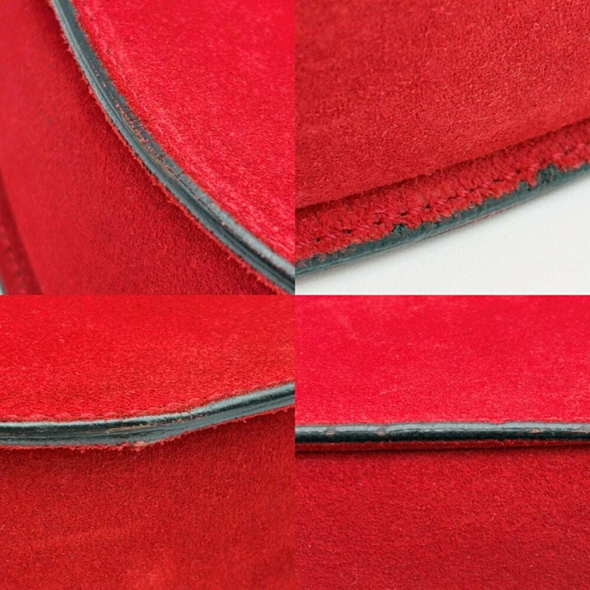 Celine Red Color Suede Leather Handbag (Pre-Owned)