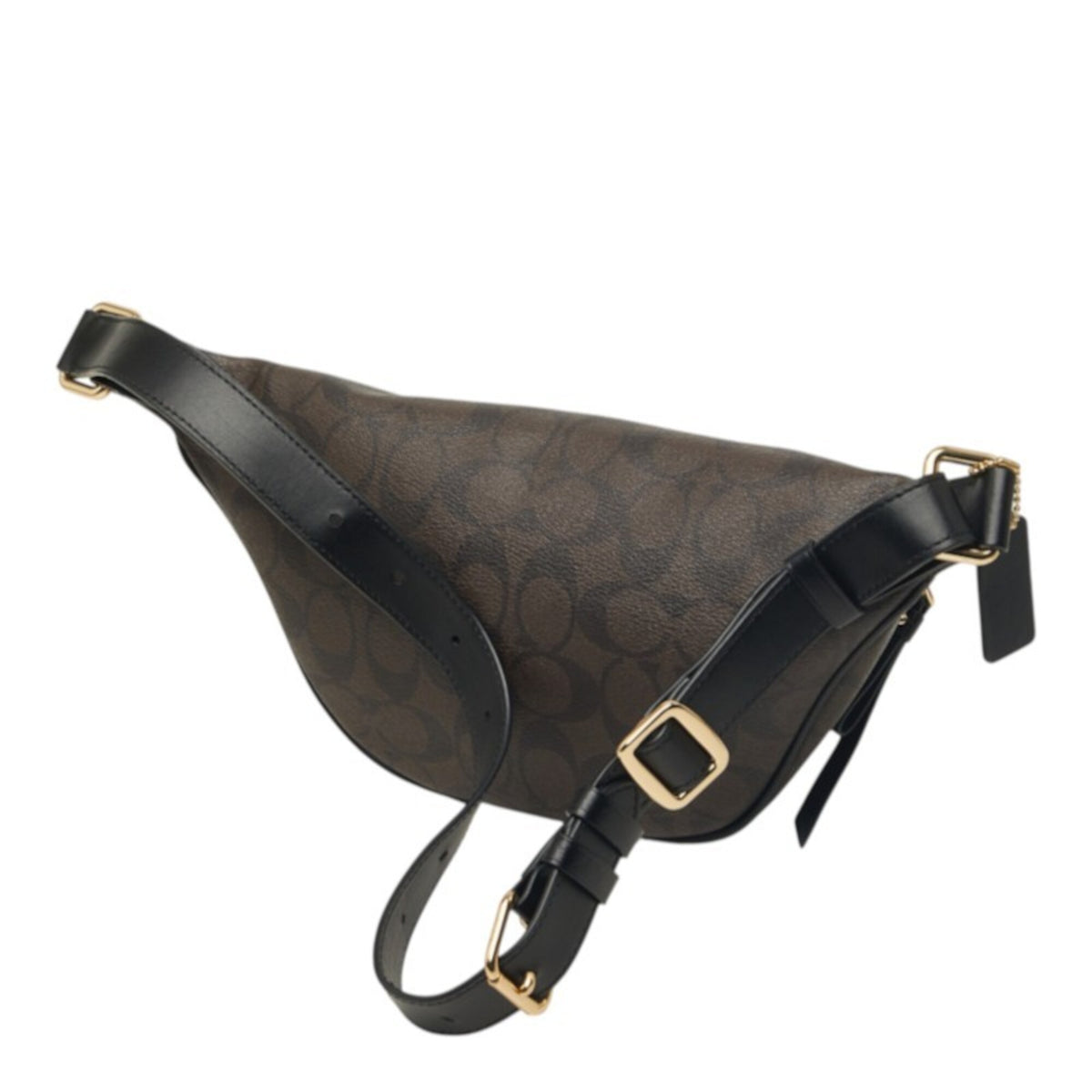 Coach Signature Black Brown Signature Line Fanny Pack (Pre-Owned)