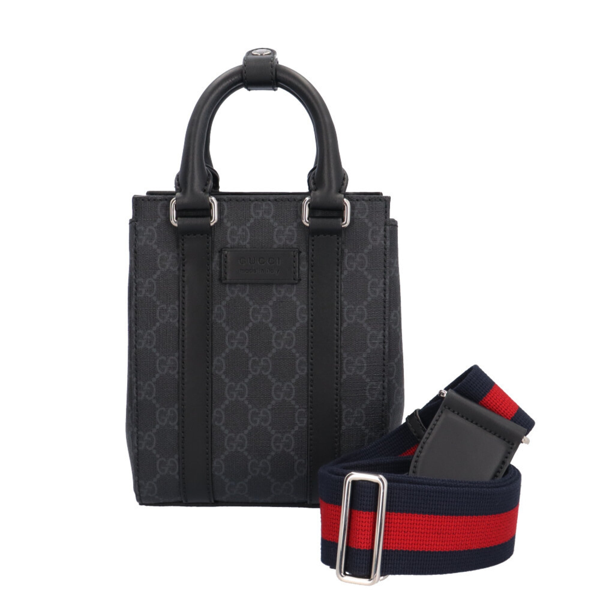 Gucci Black Gray Gg Supreme Canvas Shoulder Bag (Pre-Owned)