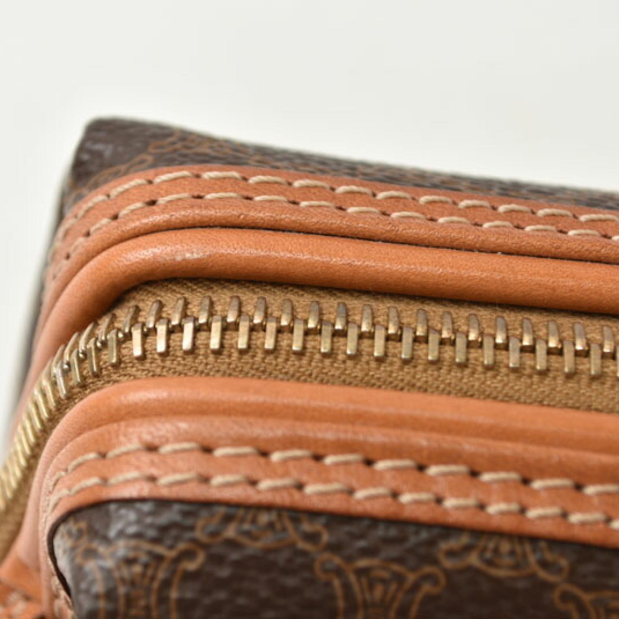 Celine Macadam Dark Brown Pvc Pouch (Pre-Owned)