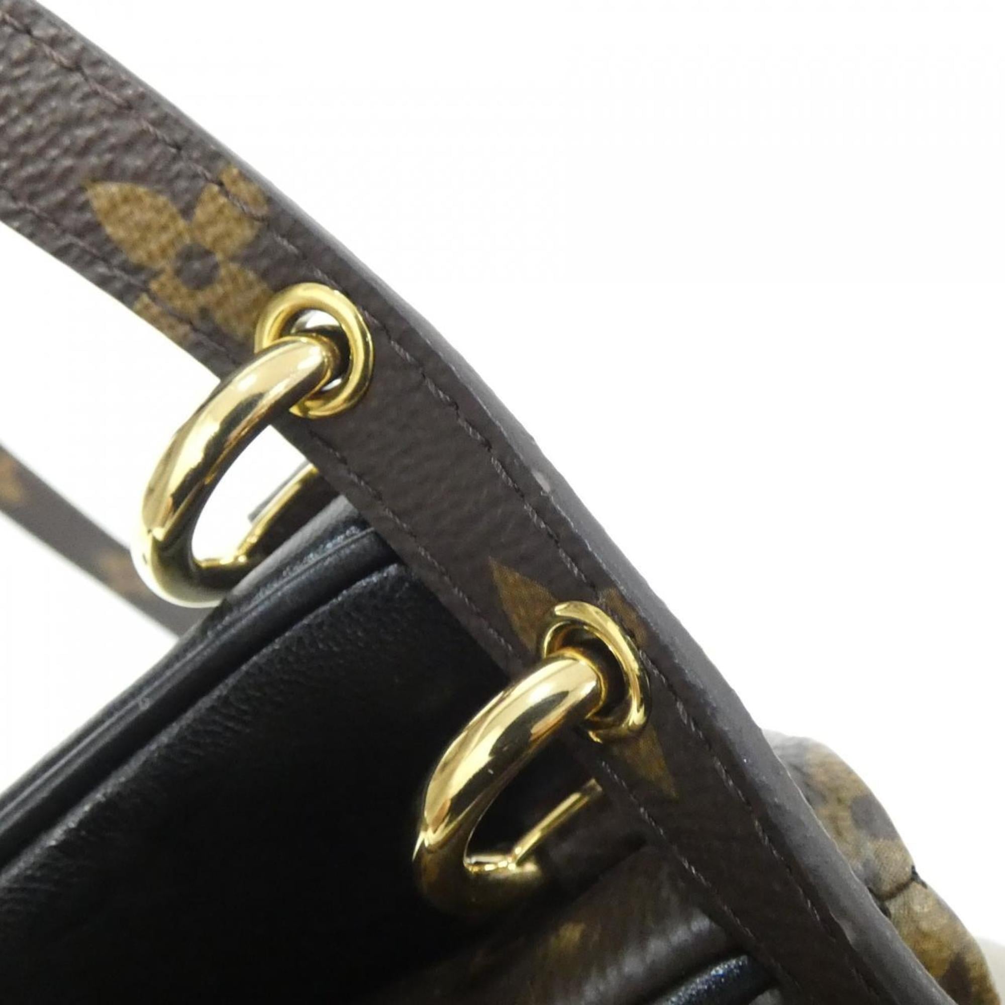 Louis Vuitton Monogram Black Marron Coated Canvas Leather Pochette Shoulder Bag (Pre-Owned)