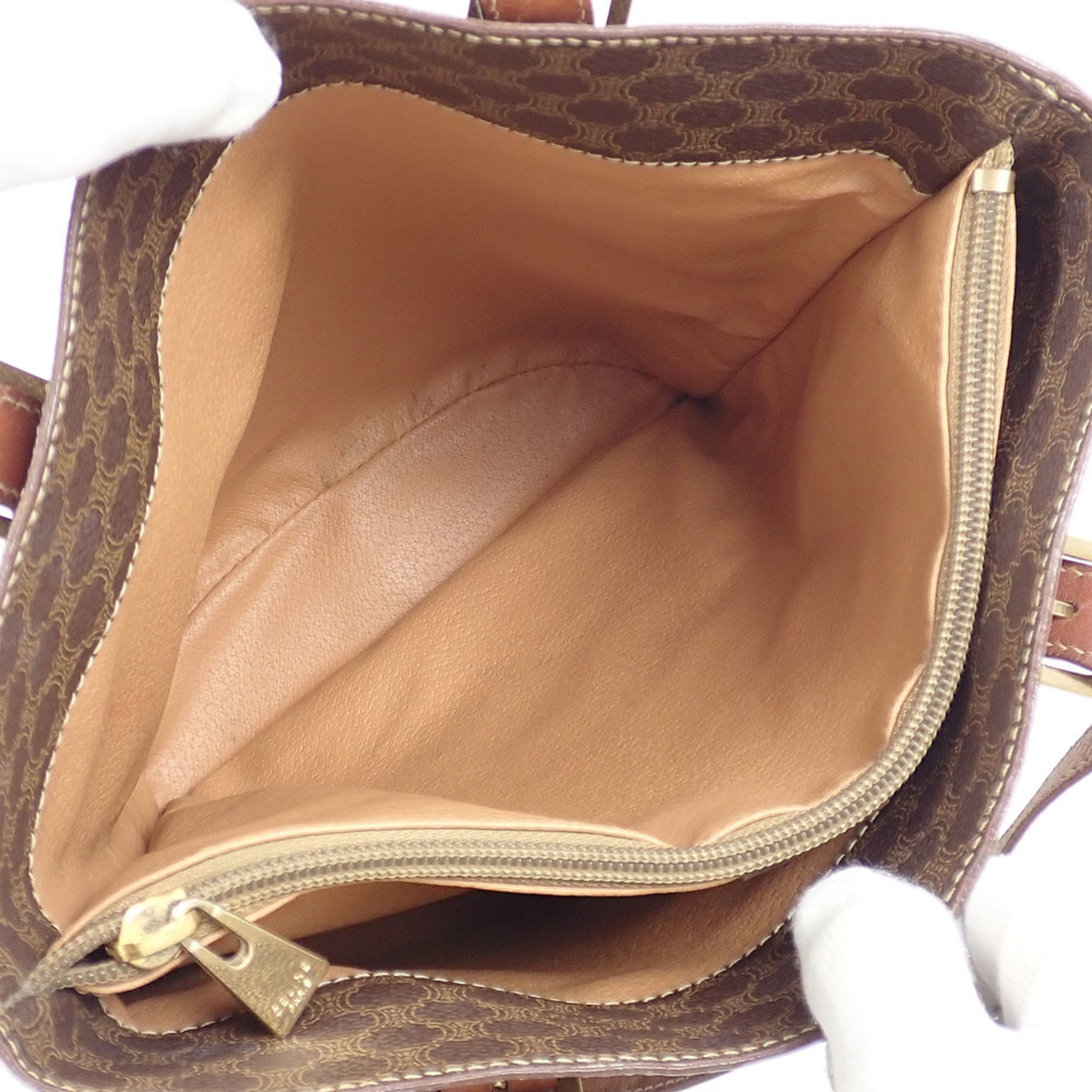 Celine Macadam Brown Leather Shoulder Bag (Pre-Owned)