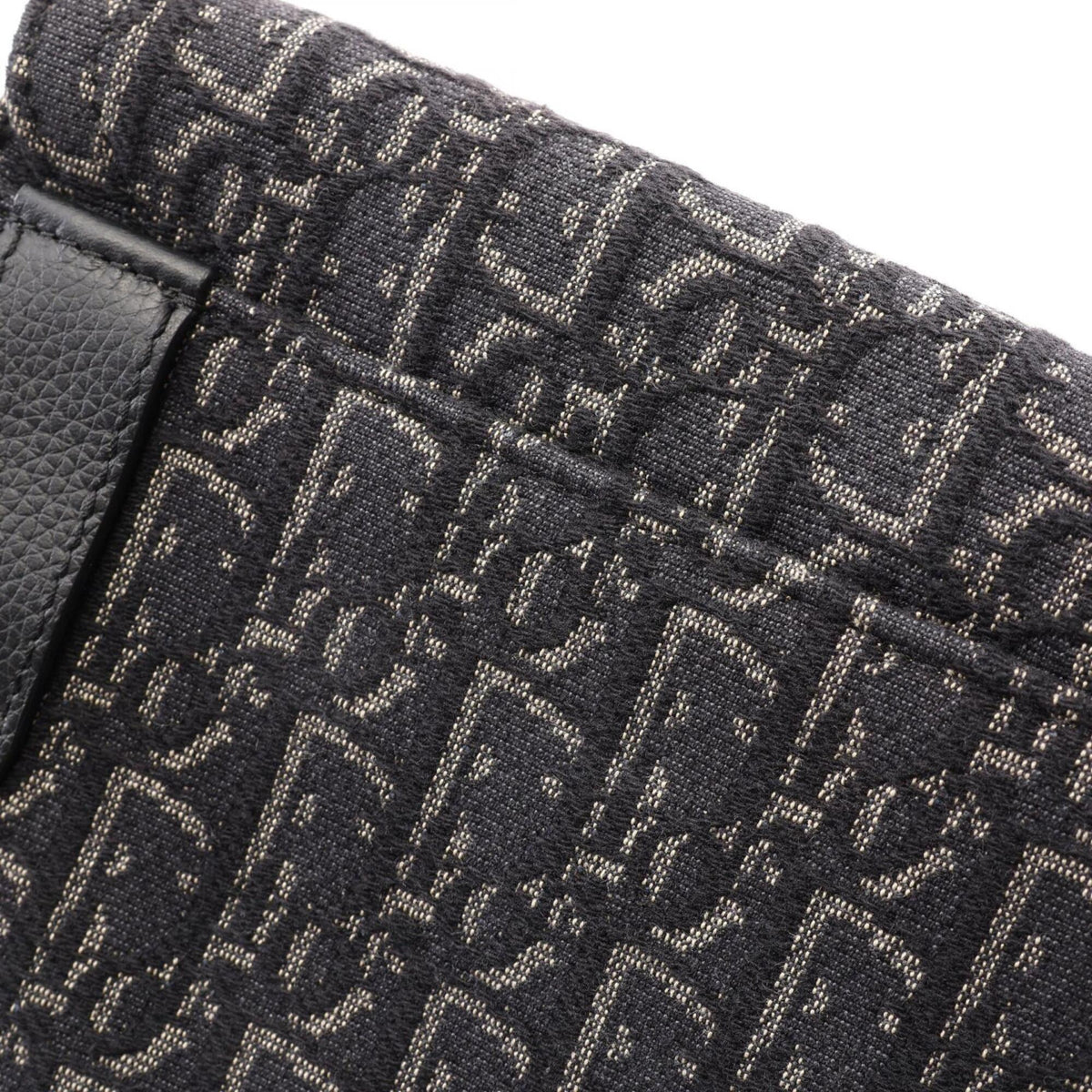 Christian Dior Black Canvas Leather Handbag Saddle Bag Shoulder Bag (Pre-Owned)