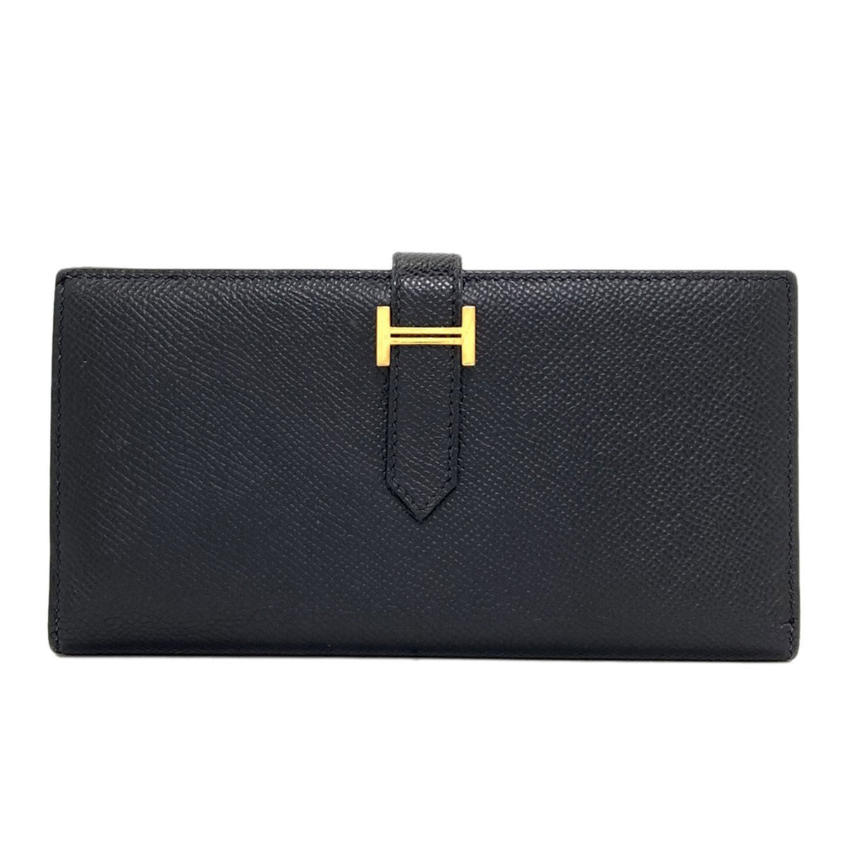 Hermes Black Epsom Leather Long Wallet (Bi-Fold) (Pre-Owned)