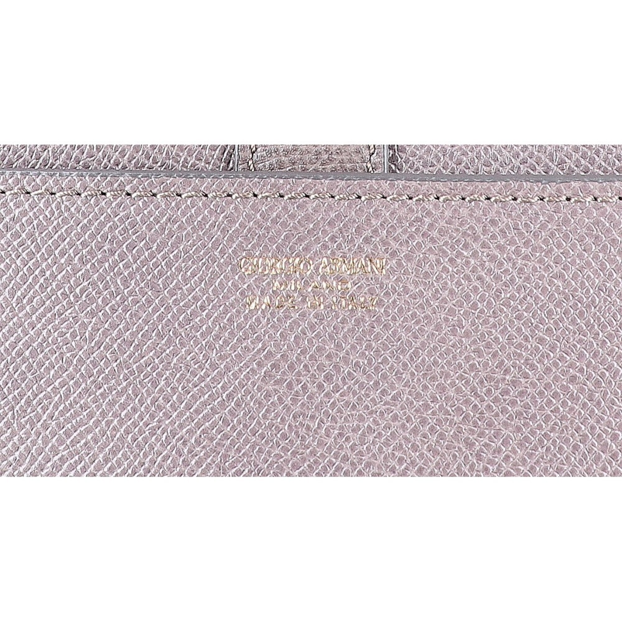 Giorgio Armani Gray Leather Tote Bag (Pre-Owned)