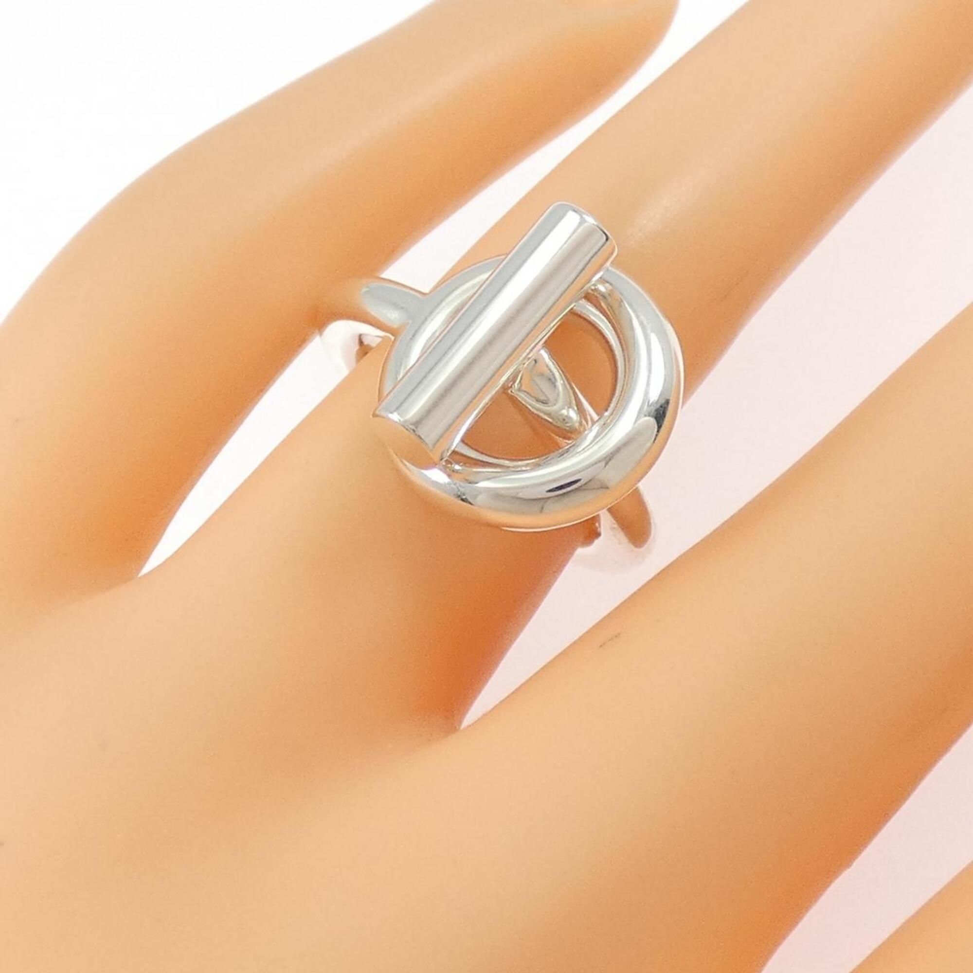 Hermes Silver 925 Band Ring (Pre-Owned)