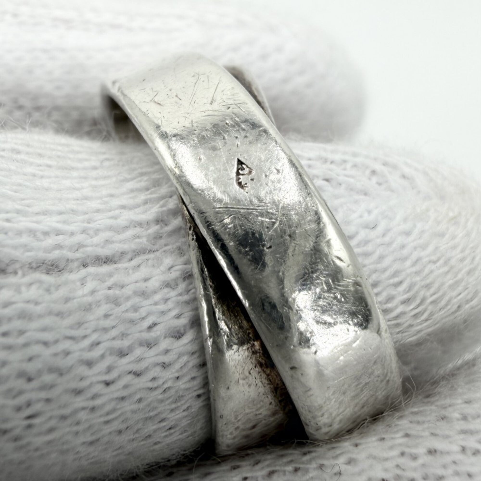 Hermes Silver 925 Band Ring (Pre-Owned)