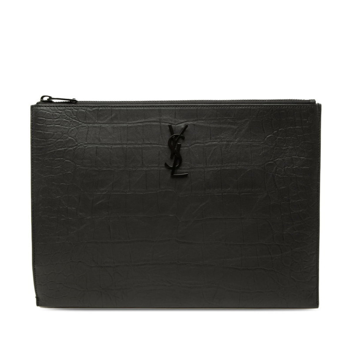Saint Laurent Black Leather Clutch Bag (Pre-Owned)