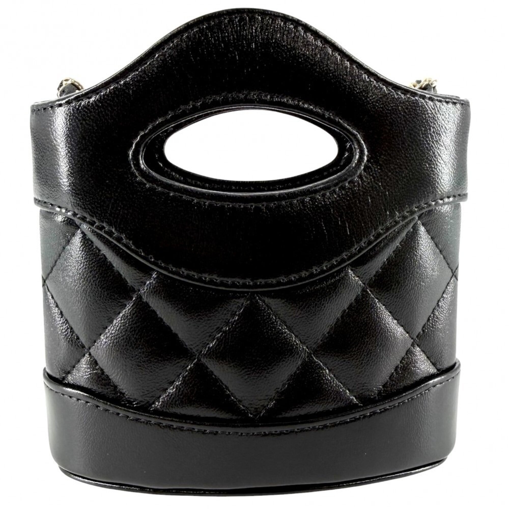 Chanel Matelasse Black Leather Handbag Shoulder Bag (Pre-Owned)